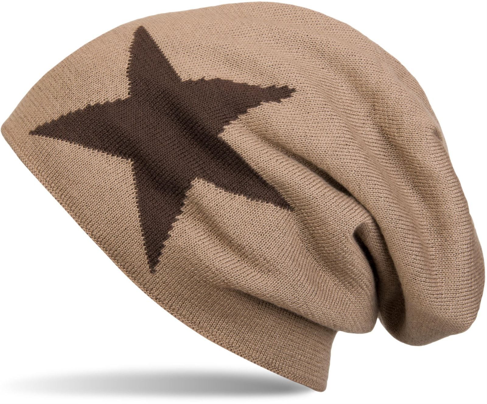 styleBREAKER Strickmütze "Strick Beanie Mütze mit Stern" 1 Stk.