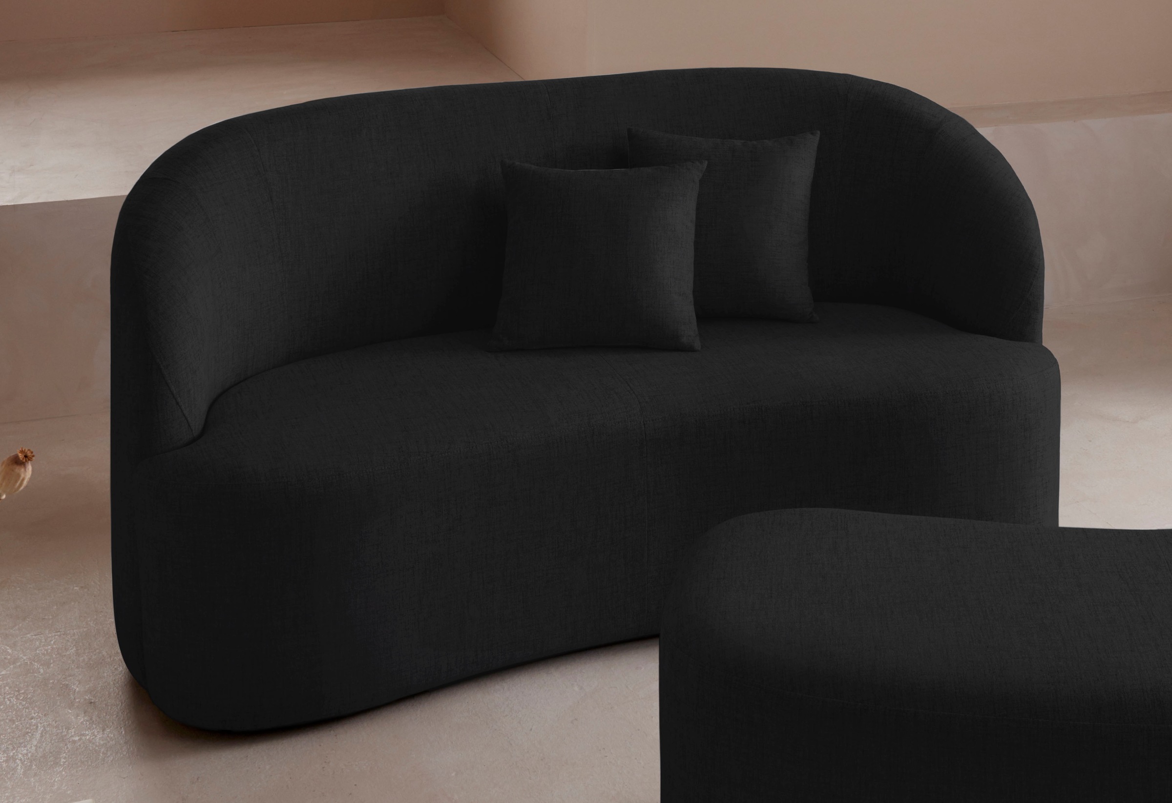 Thumbnail - LeGer Home by Lena Gercke 2-Sitzer "Dilara" gerundete Rückenlehne und Front, in 3 Bezugsqualitäten