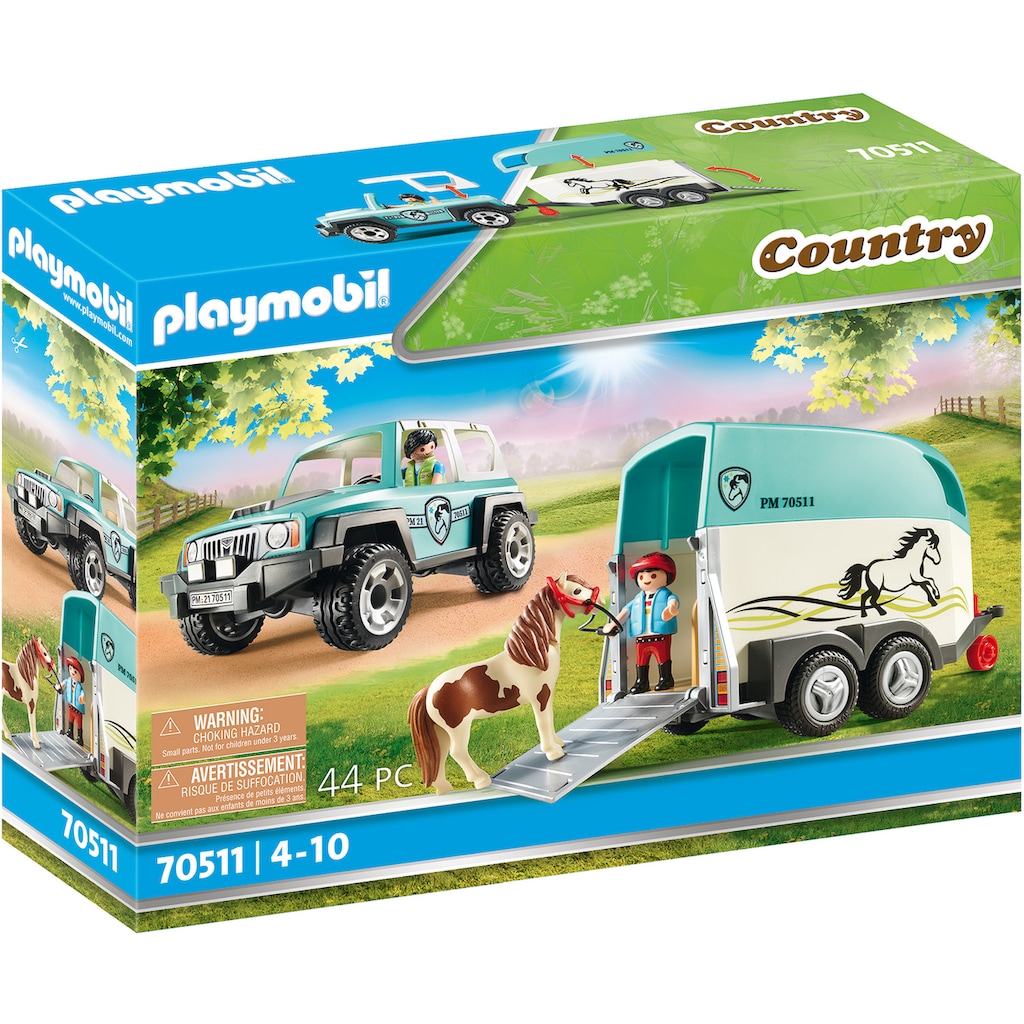 Playmobil® Konstruktions-Spielset »PKW mit Ponyanhänger (70511), Country«, (44 St.)