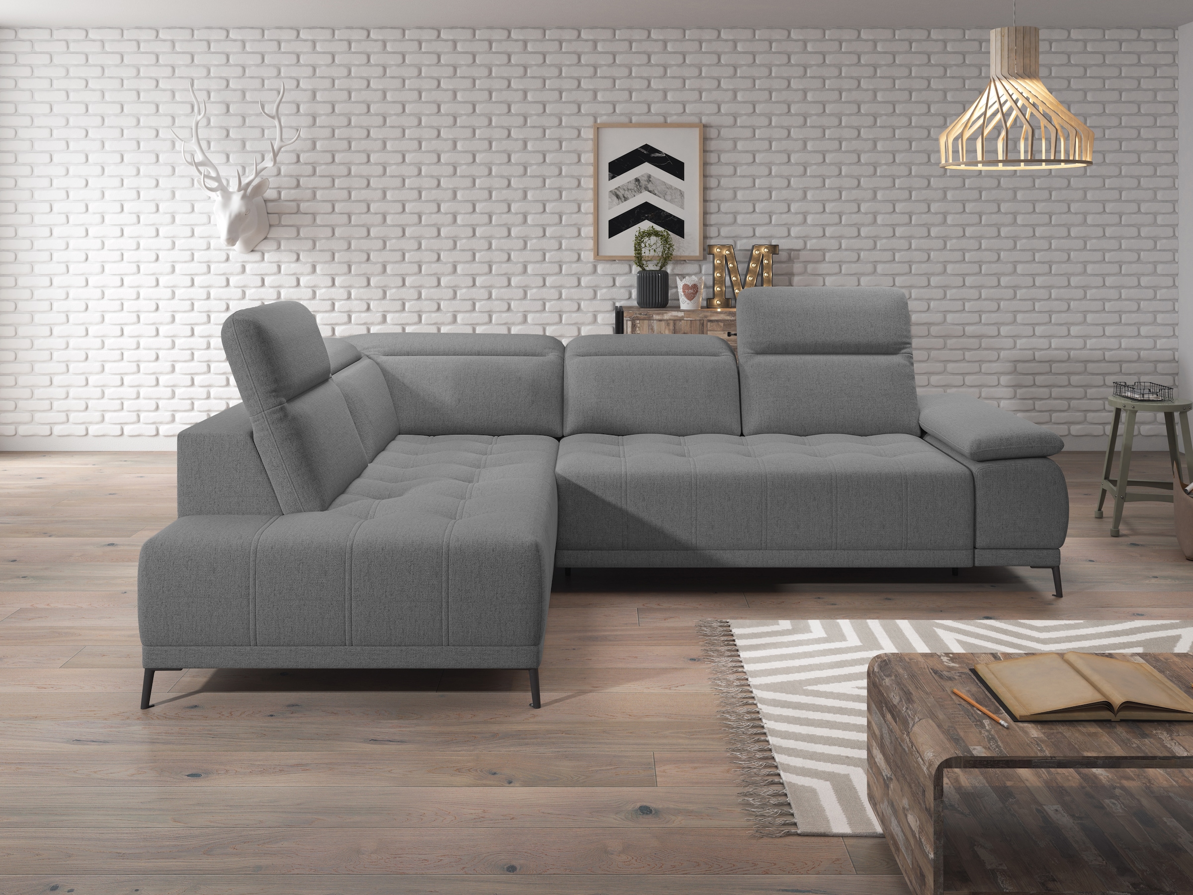 WERK2 Ecksofa "Focus-L, elektrisch erweiterbare Sitztiefe um ca. 30 cm, L-F günstig online kaufen