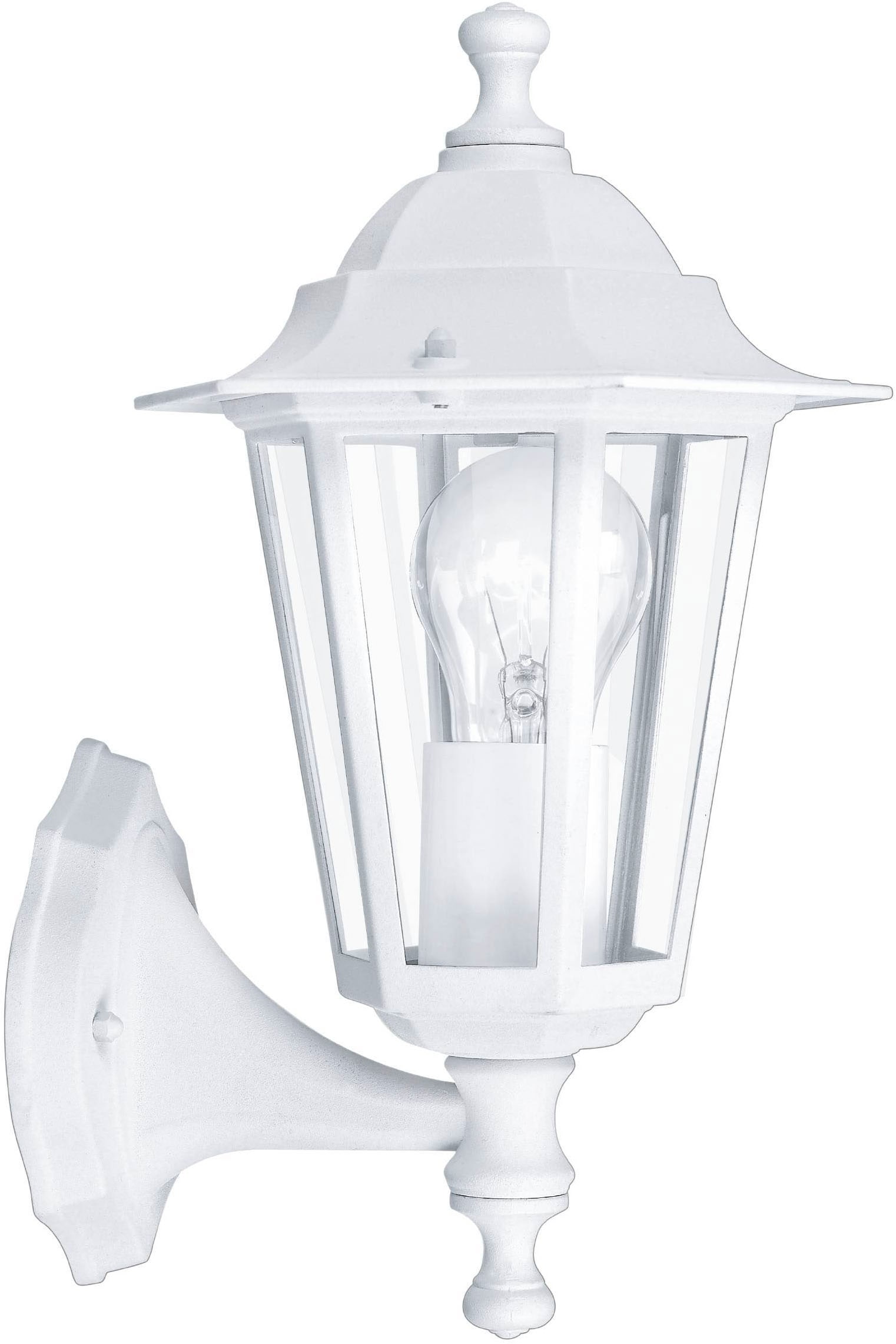 EGLO LED Wandleuchte »LATERNA 5 L16,5 x H32 x AL23 cm, Wandlampe für den Außenbereich«, 1 flammig, Leuchtmittel E27 | ohne Leuchtmittel, Außen-Wandlampe, 1 flammig, aus Aluguss und Glas, E27, IP44
