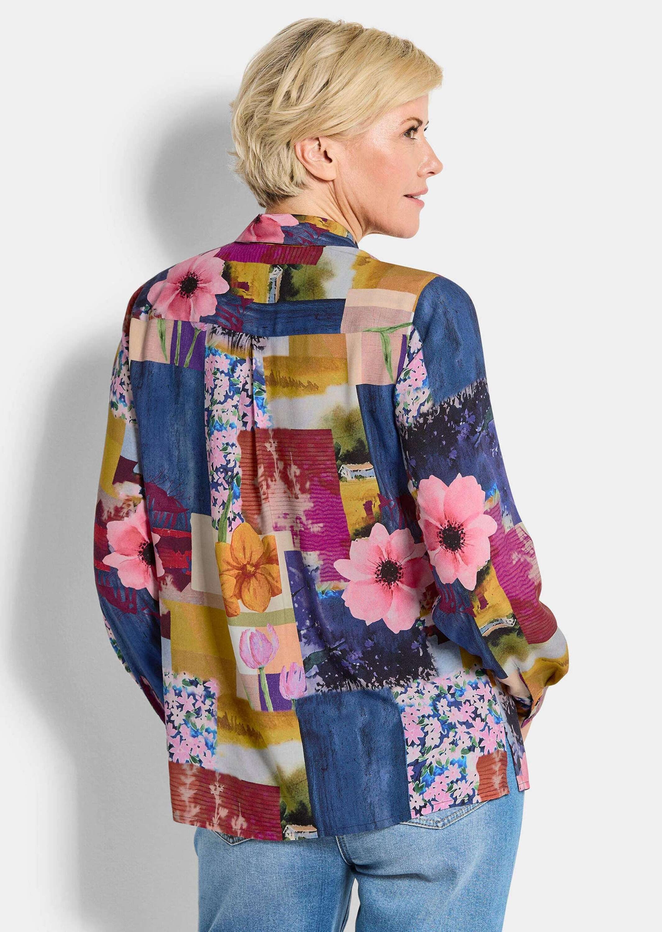 GOLDNER Hemdbluse »Hemdbluse aus Viskose im Mustermix«