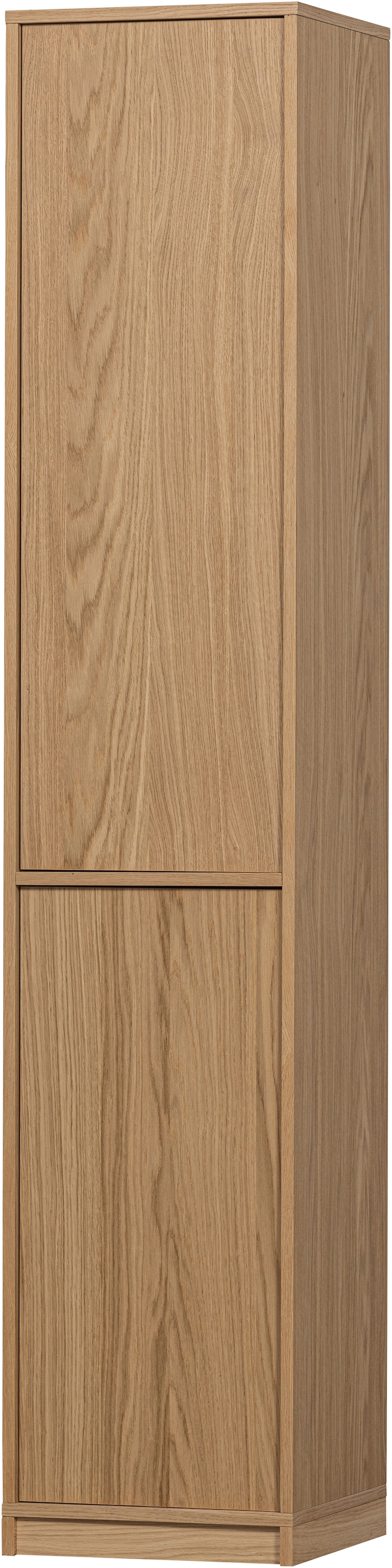 WOOOD Mehrzweckschrank "Modulair Eichenholzfurnier mit Druckmechanismus 40x40x199 cm" Tragkraft 15 kg pro Boden, sichtbare Maserung, einfach zu montieren