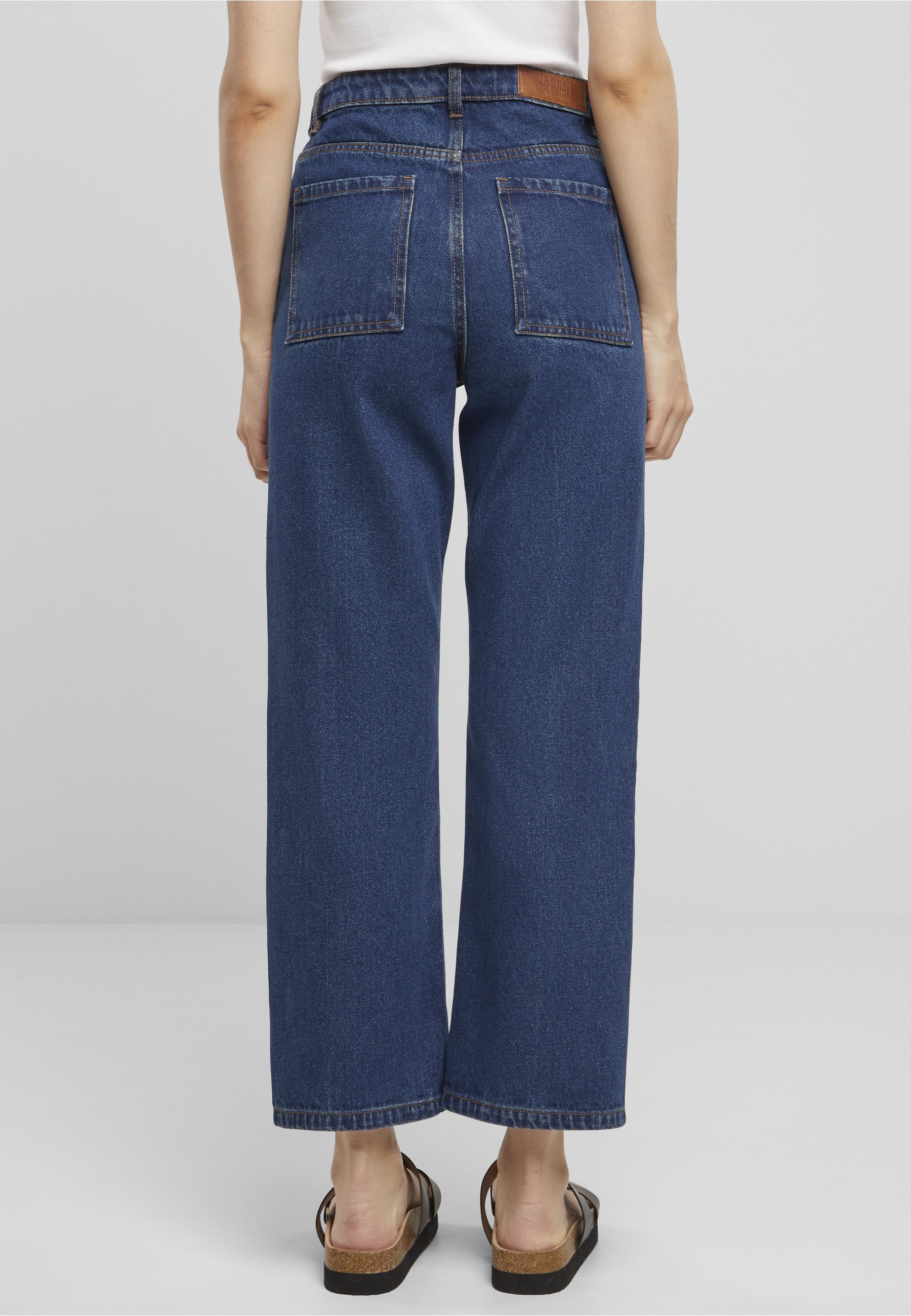 URBAN CLASSICS Bequeme Jeans »Urban Classics Damen Ladies Cropped Straight Leg Denim Pants«