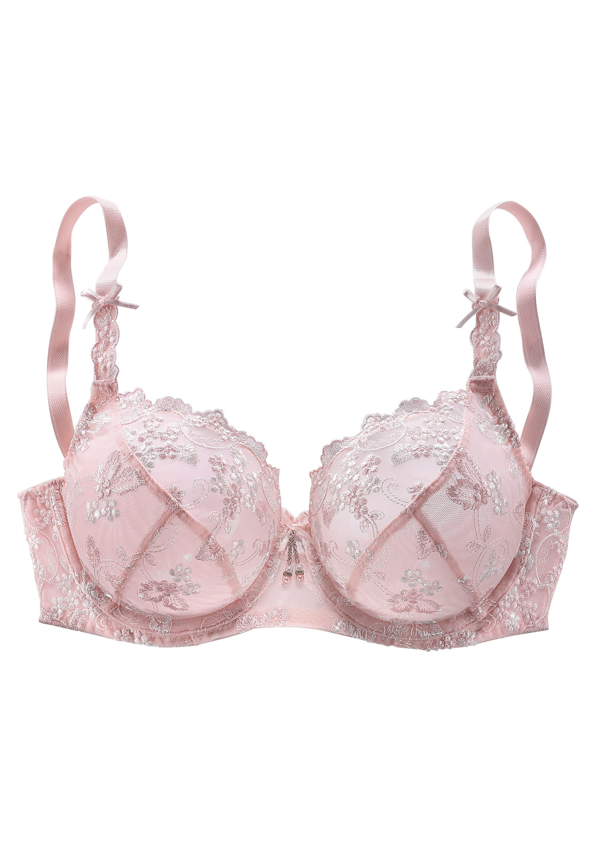 LASCANA Bügel-BH ", Dirndl-BH" mit Stickerei-Spitze, als Dessous-Set kombinierbar, große Größen