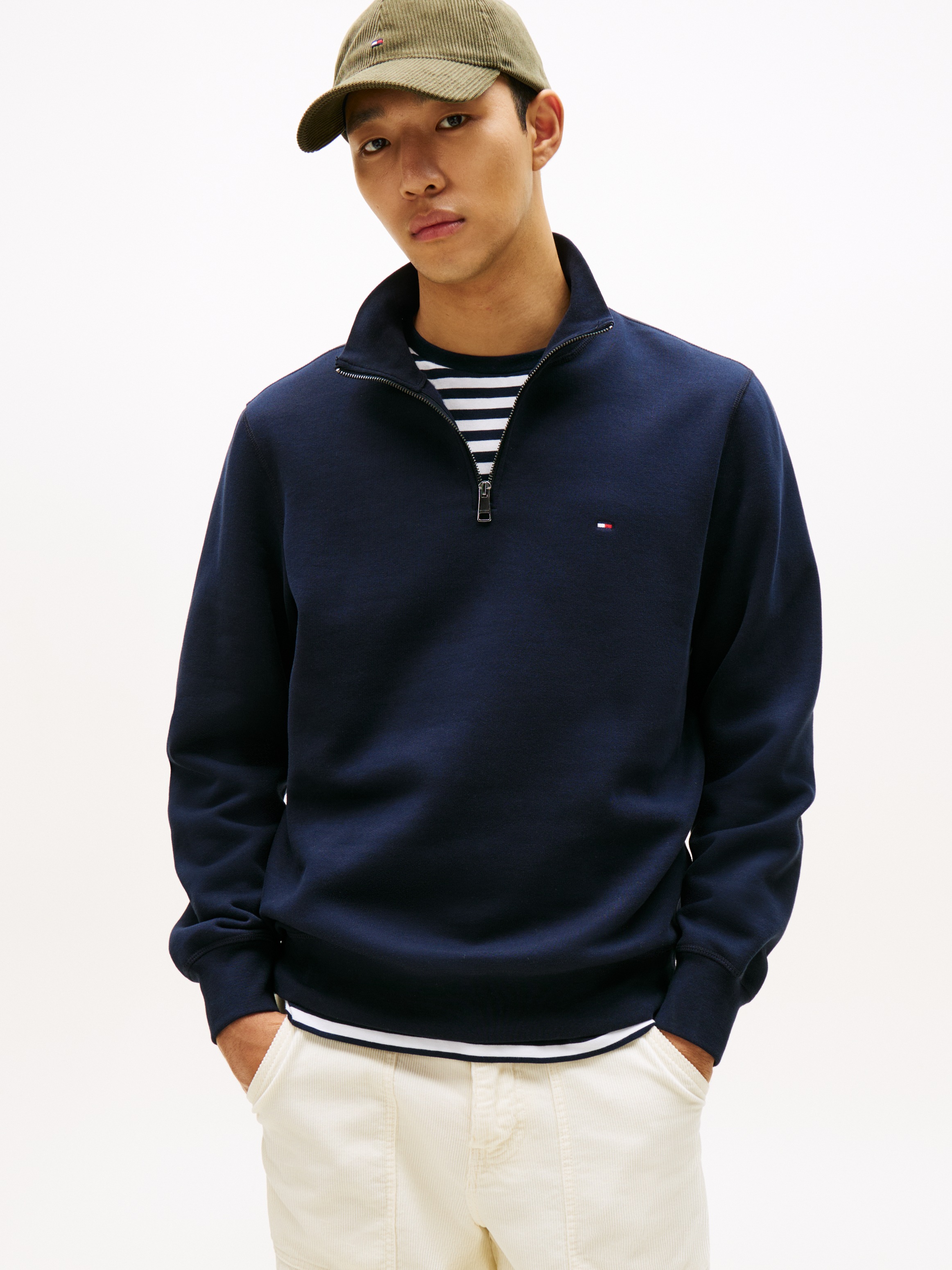 Tommy Hilfiger Sweatshirt "ESSENTIAL FLEECE 1/4 ZIP", mit Stehkragen günstig online kaufen