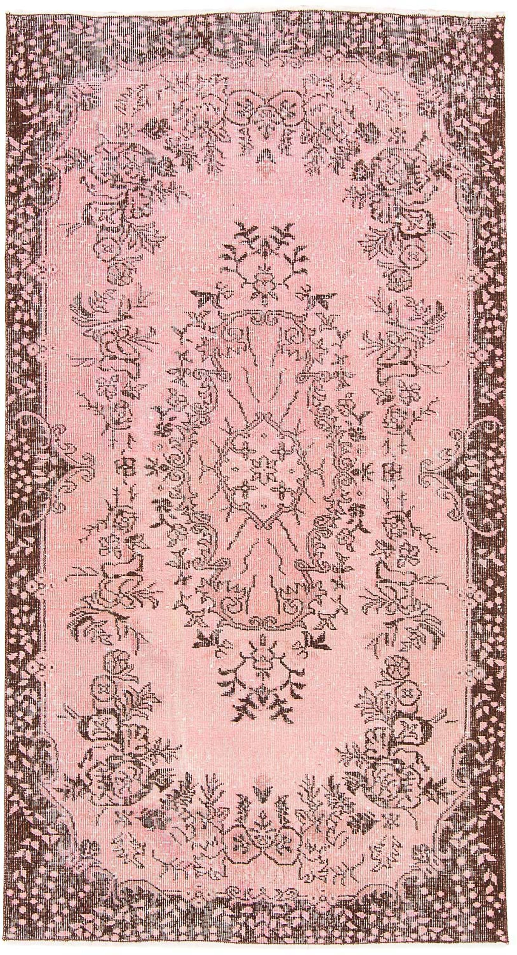 morgenland Teppich »Vintage - 217 x 118 cm - rosa«, rechteckig, Wohnzimmer, Handgeknüpft, Einzelstück mit Zertifikat
