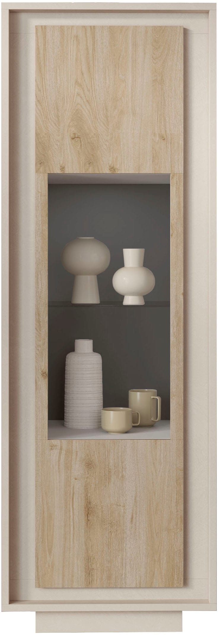 Home affaire Vitrine "Sky, B/H 67/197 cm, Vitrinenschrank/Standvitrine/Glasvitrine, 1 Tür" Softclosing, Korpus & Front 22 mm stark, Rahmen-Optik