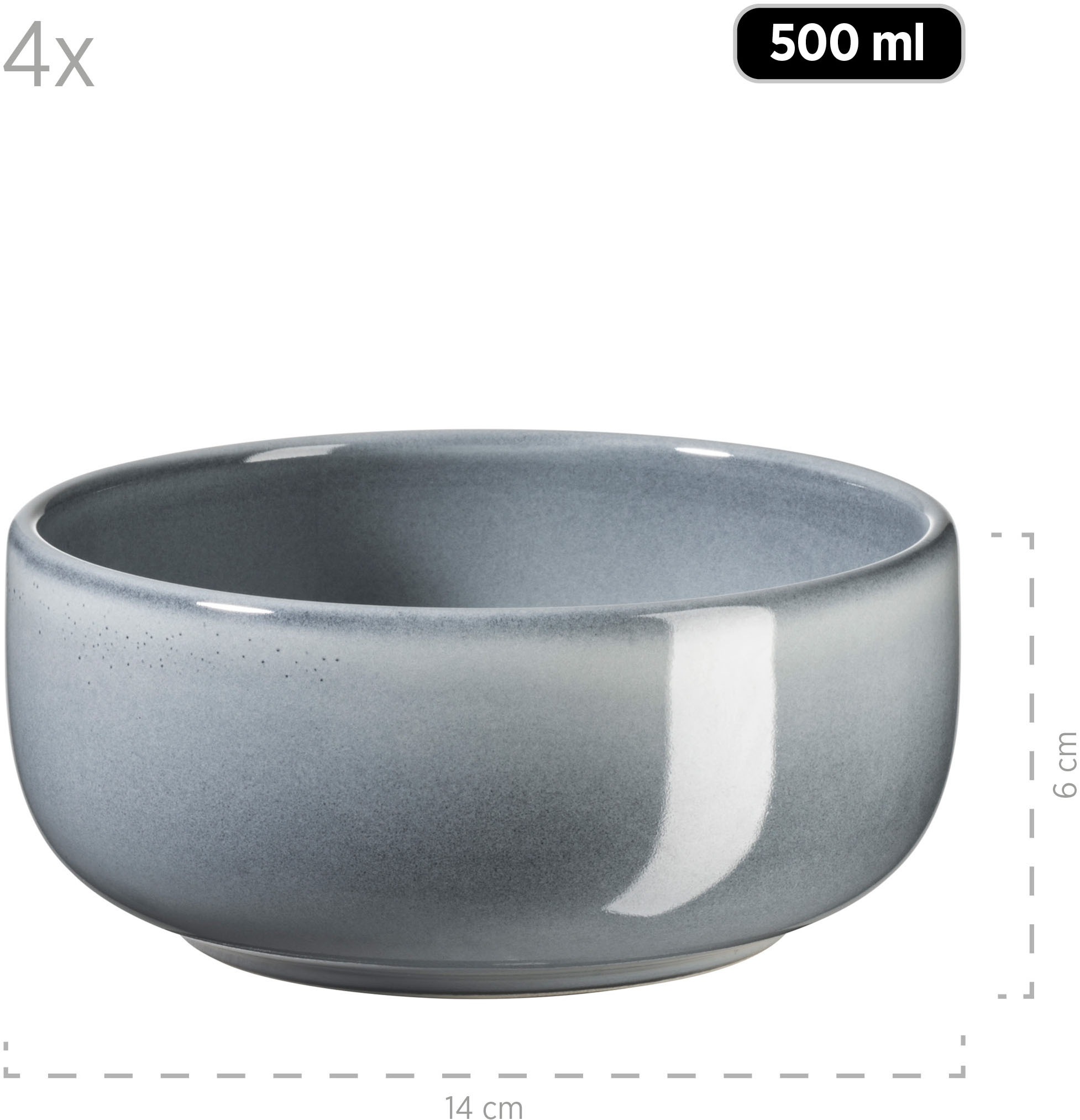 MÄSER Frühstücks-Geschirrset »LIVIO, Frühstücks Set, Steinzeug«, (Set, 12 tlg.), Geschirr-Set, Service