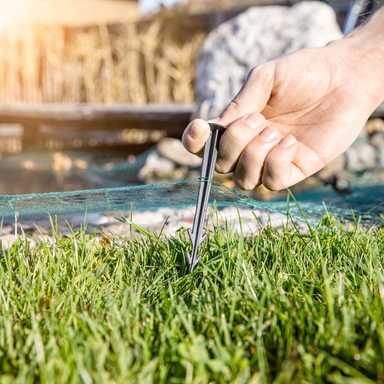 Windhager Schutznetz "für Teiche und Wasserbehälter, Laubschutz-Netz Maschenweite 17 mm" Abdecknetz erhältlich in unterschiedlichen Größen, grün