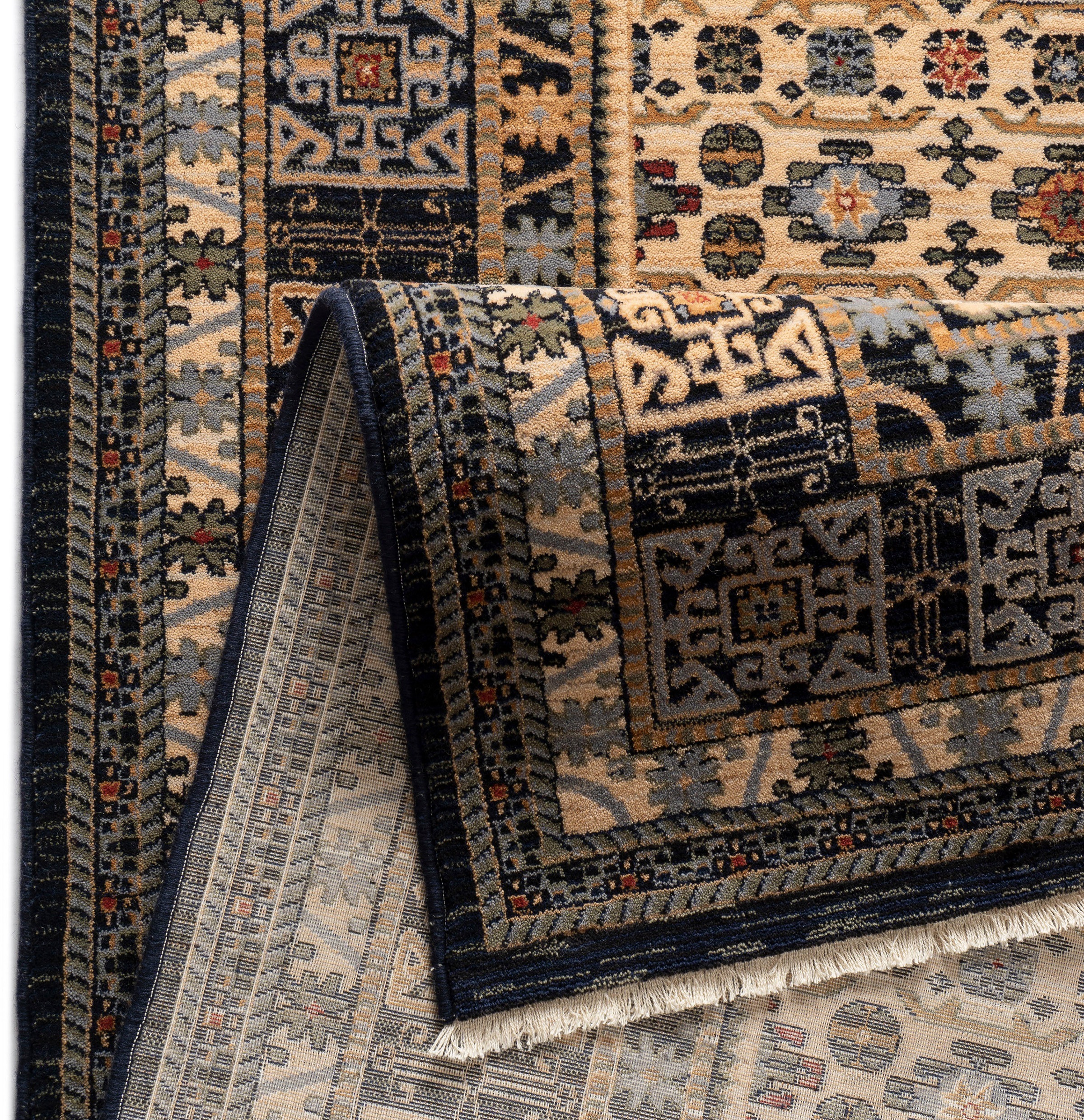 Thumbnail - THEKO Wollteppich "Saharna 6428" rechteckig 10 mm Höhe reine Wolle, Orient-Optik, mit Fransen