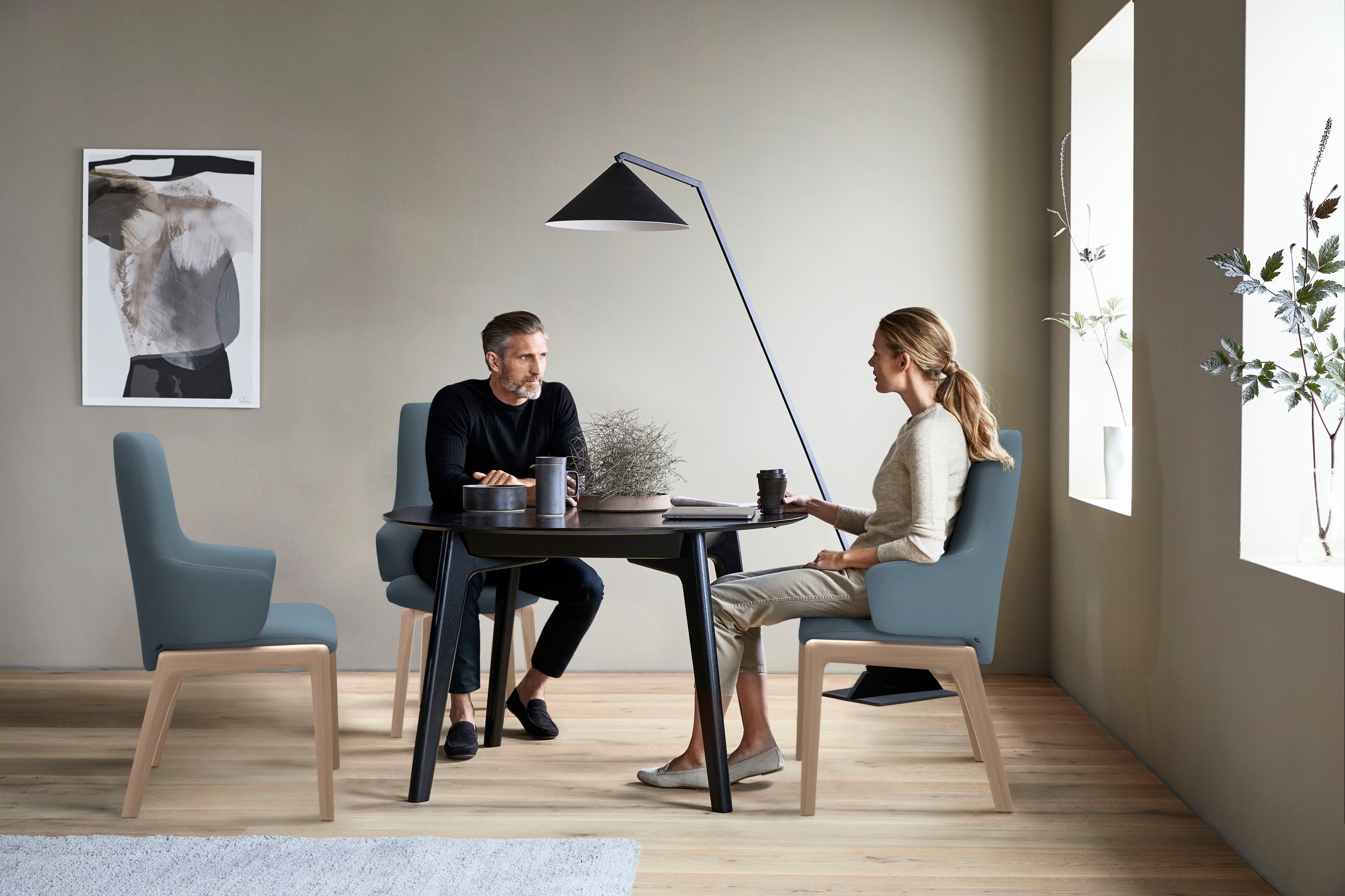 Stressless® Polsterstuhl »Laurel«, Leder PALOMA, High Back mit Armlehne, Größe L, mit abgerundeten Beinen in Eiche