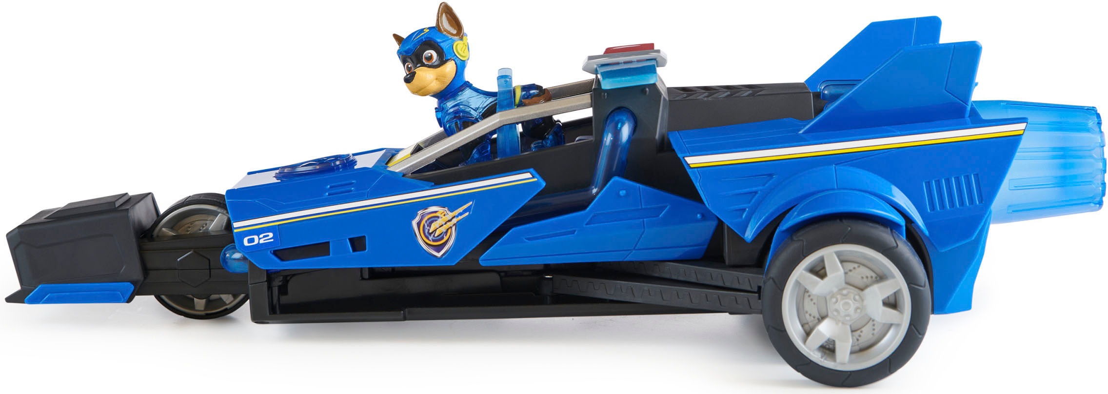 Spin Master Spielzeug-Rennwagen »Paw Patrol - Movie II - Chases Deluxe Raketen-Fahrzeug«, Superhelden-Raketenfahrzeug inkl. Chase Figur