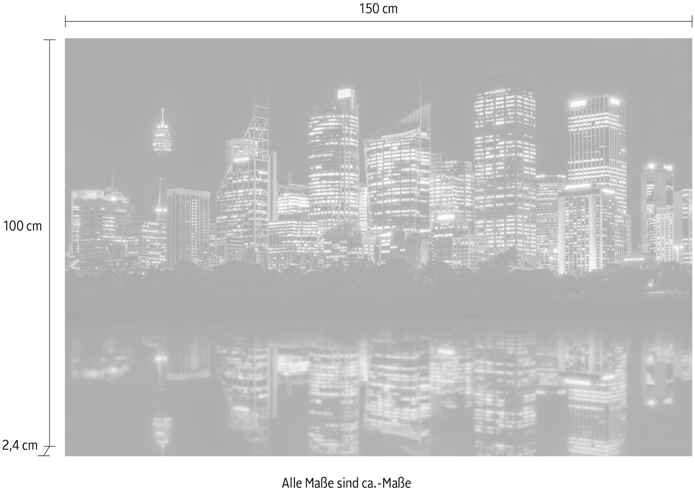 queence Acrylglasbild »Hochhäuser«, Skyline-Gebäude-Städte-Amerika-Bilder von Amerika-New York-Schwarz-Weiß, Fine Art-Print in Galeriequalität