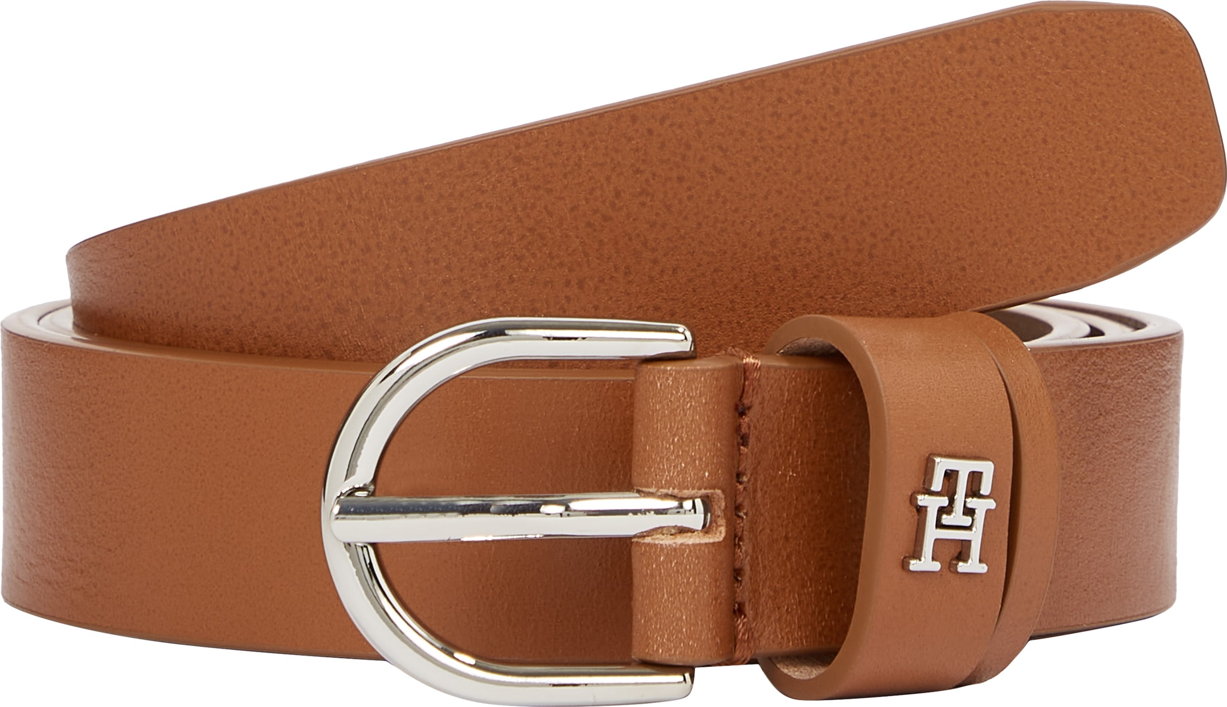 Tommy Hilfiger Ledergürtel »ESSENTIAL EFFORTLESS 2.5 SV«, Einfachdornschließe, Metallemblem