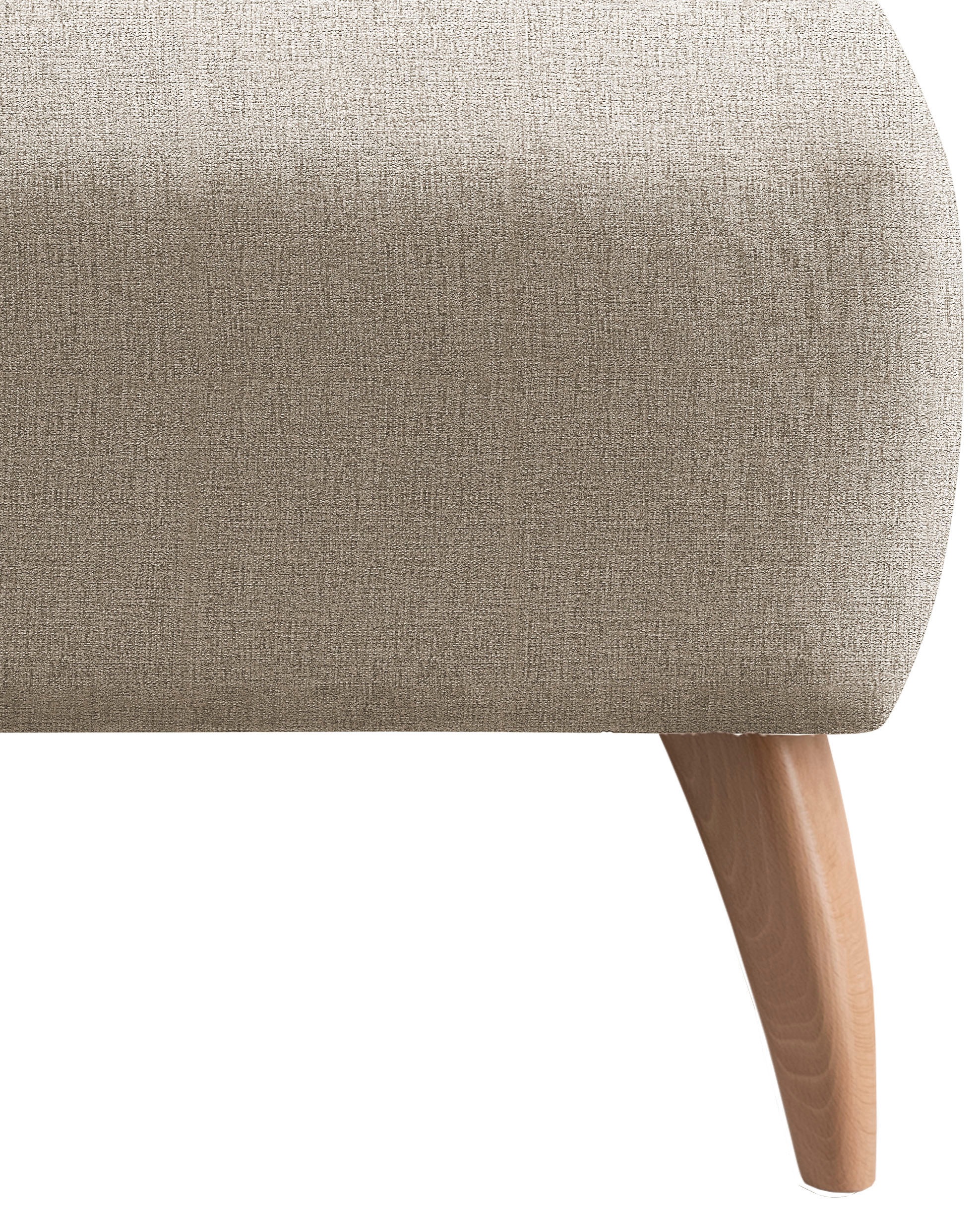 INOSIGN Polsterhocker »Colori«, Holzfußfarbe wählbar, verschiedene Stoffe, hochwertige Stoffqualität