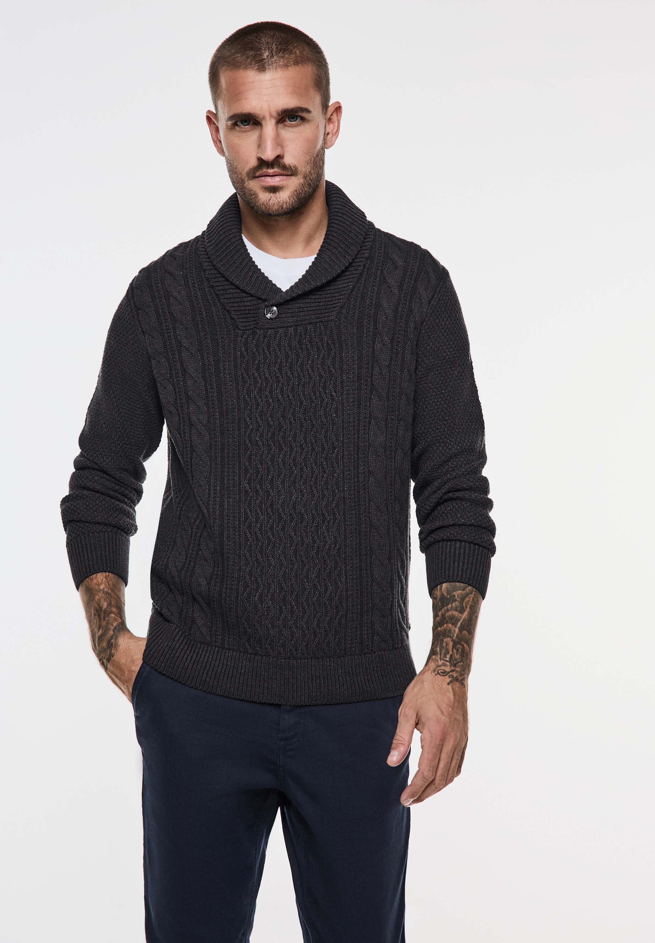 STREET ONE MEN Strickpullover, Grobstrick