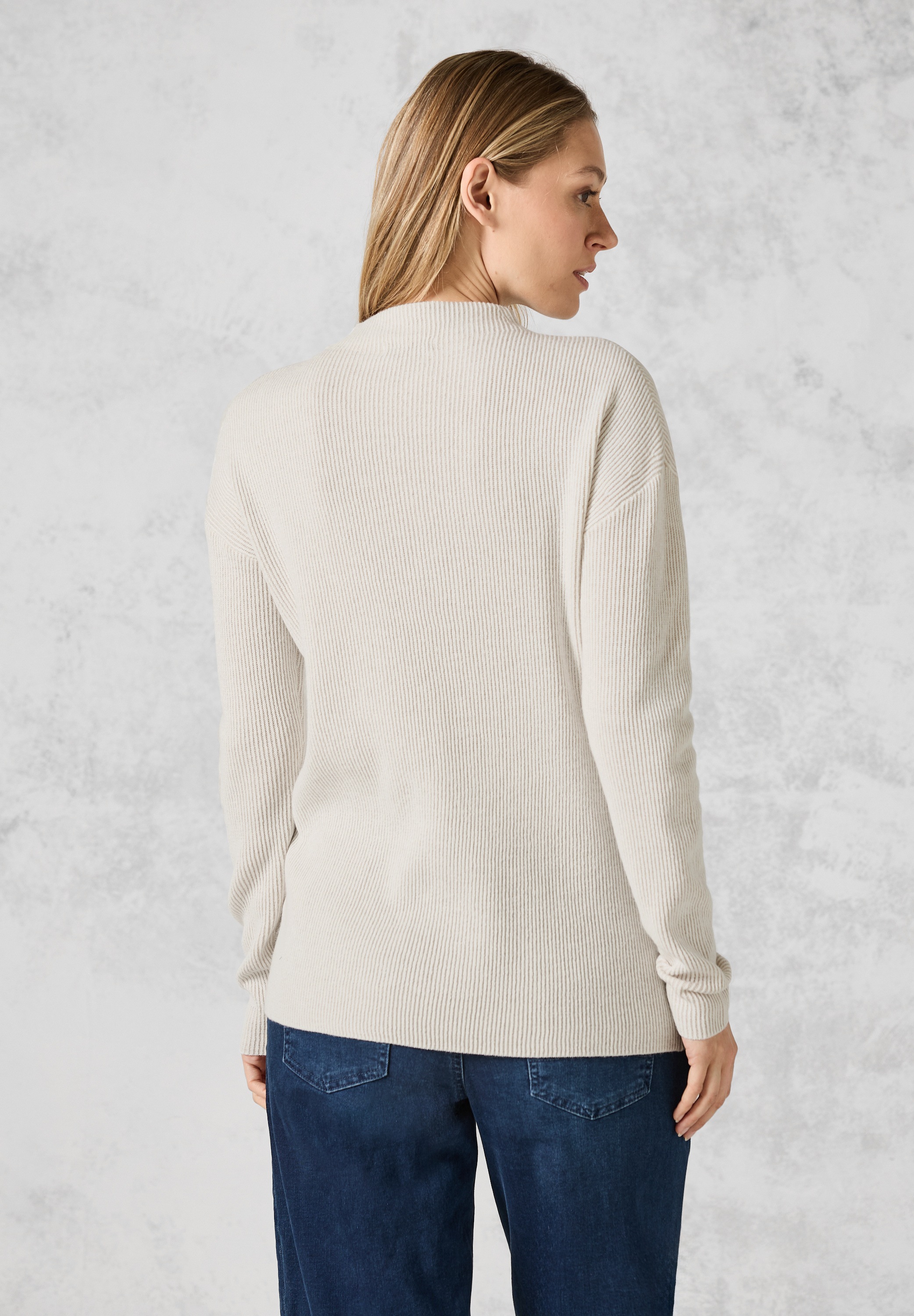 Cecil Strickpullover, mit Materialmix