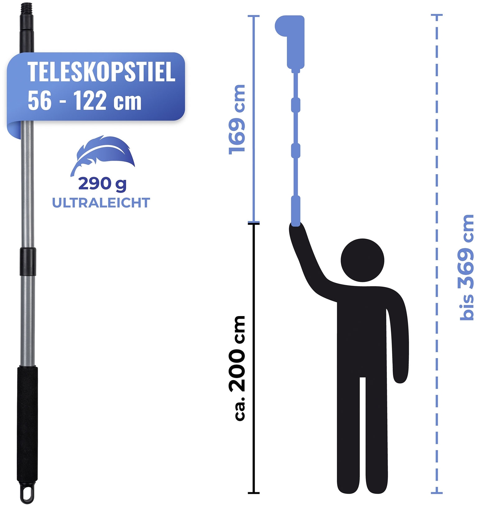 Maximex Staubbesen »Ziegenhaar mit Knickgelenk und Teleskopstiel«, Staubwedel, 100 % Ziegenhaar, spezielle Häkelnadelform für Ecken