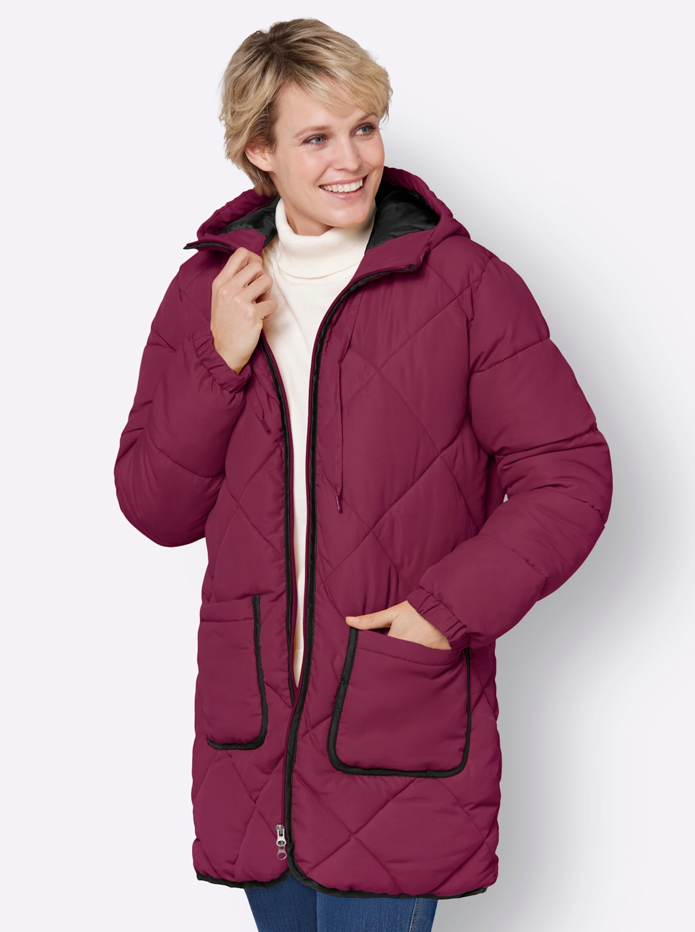 Classic Basics Steppjacke, mit Kapuze