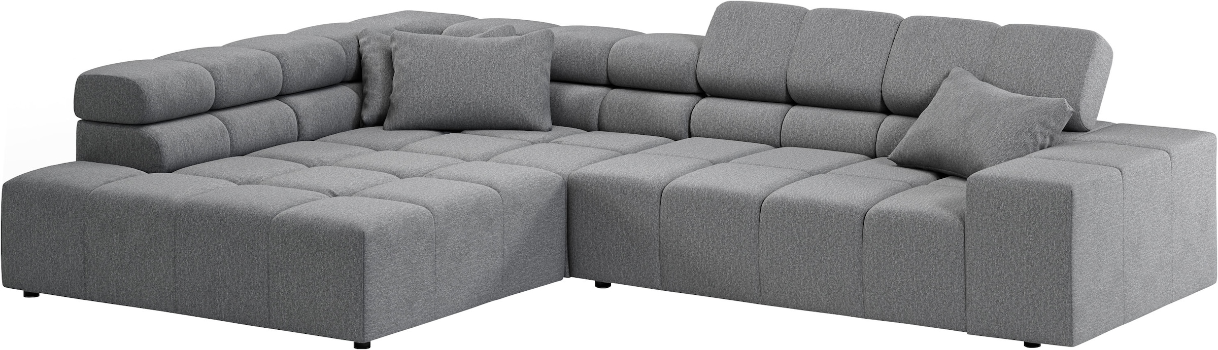 INOSIGN Ecksofa »Ancona incl. Kopfteilverstellung, Zierkissen Breite 319cm, L-Form«, wahlweise motorische Sitztiefenverstellung, auch in Cord + Easy Care