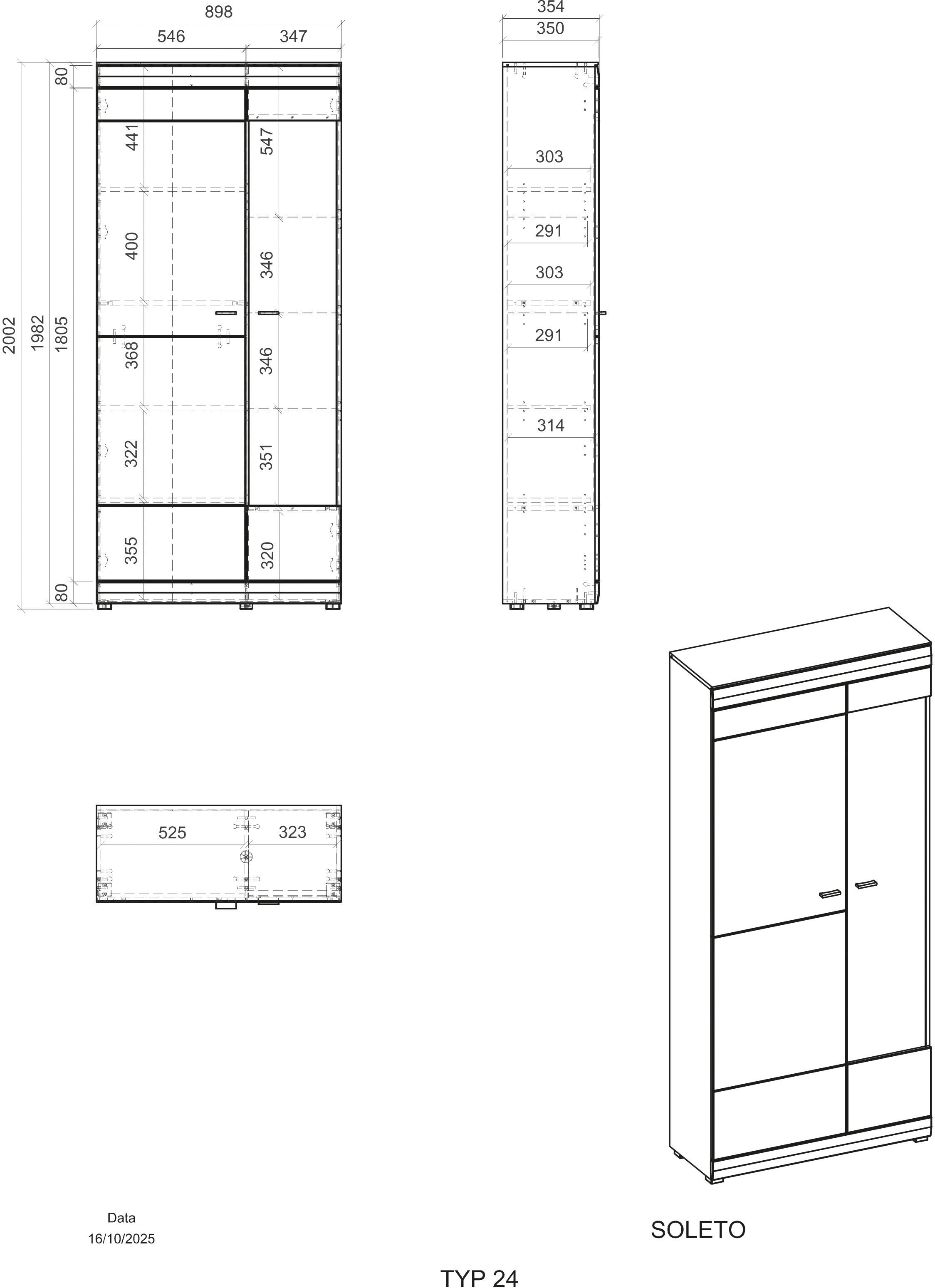 Home affaire Vitrine »Soleto, Vitrinenschrank in Evoke Eiche, moderne Glasvitrine« ausreichend Stauraum, schwarze Griffe aus Metall, zeitlos