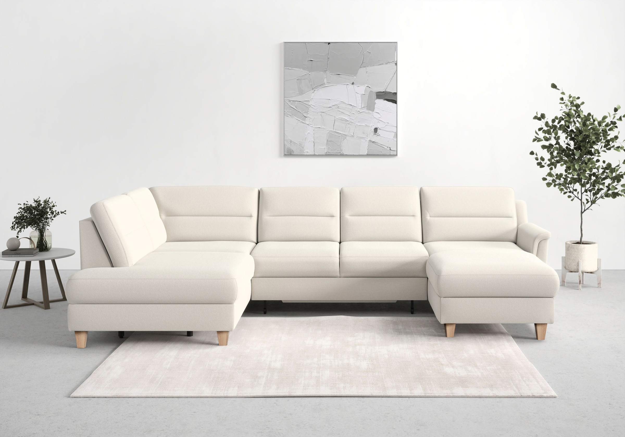 sit&more Wohnlandschaft "Farö U-Form" inklusive Federkern, wahlweise mit Schlaffunktion und Bettkasten