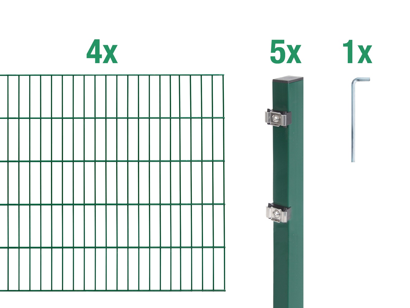 Alberts Doppelstabmattenzaun "Grundset" Höhe: 80-200 cm, Gesamtlänge: 4-30 m, zum Einbetonieren