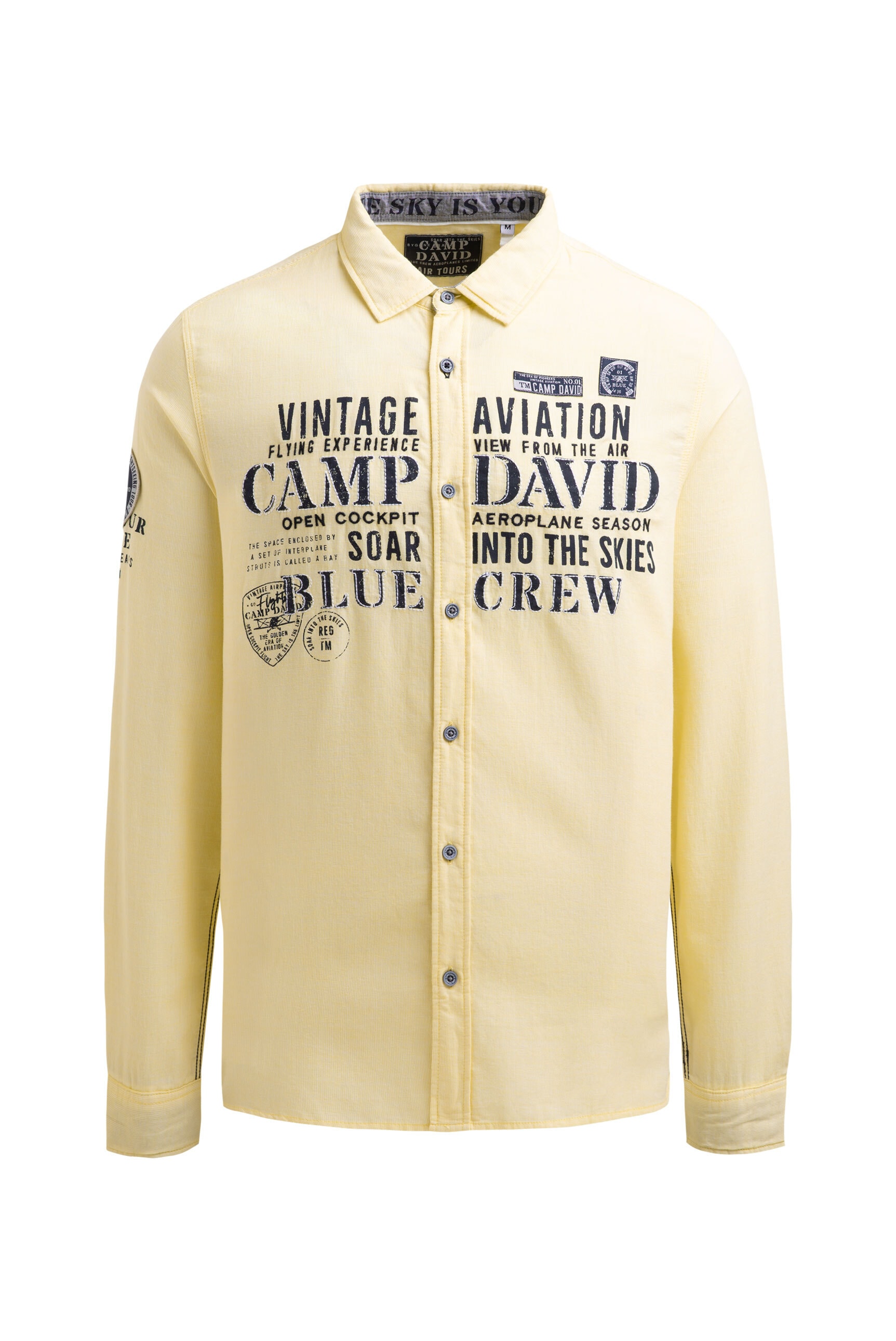 CAMP DAVID Langarmhemd, aus Baumwolle