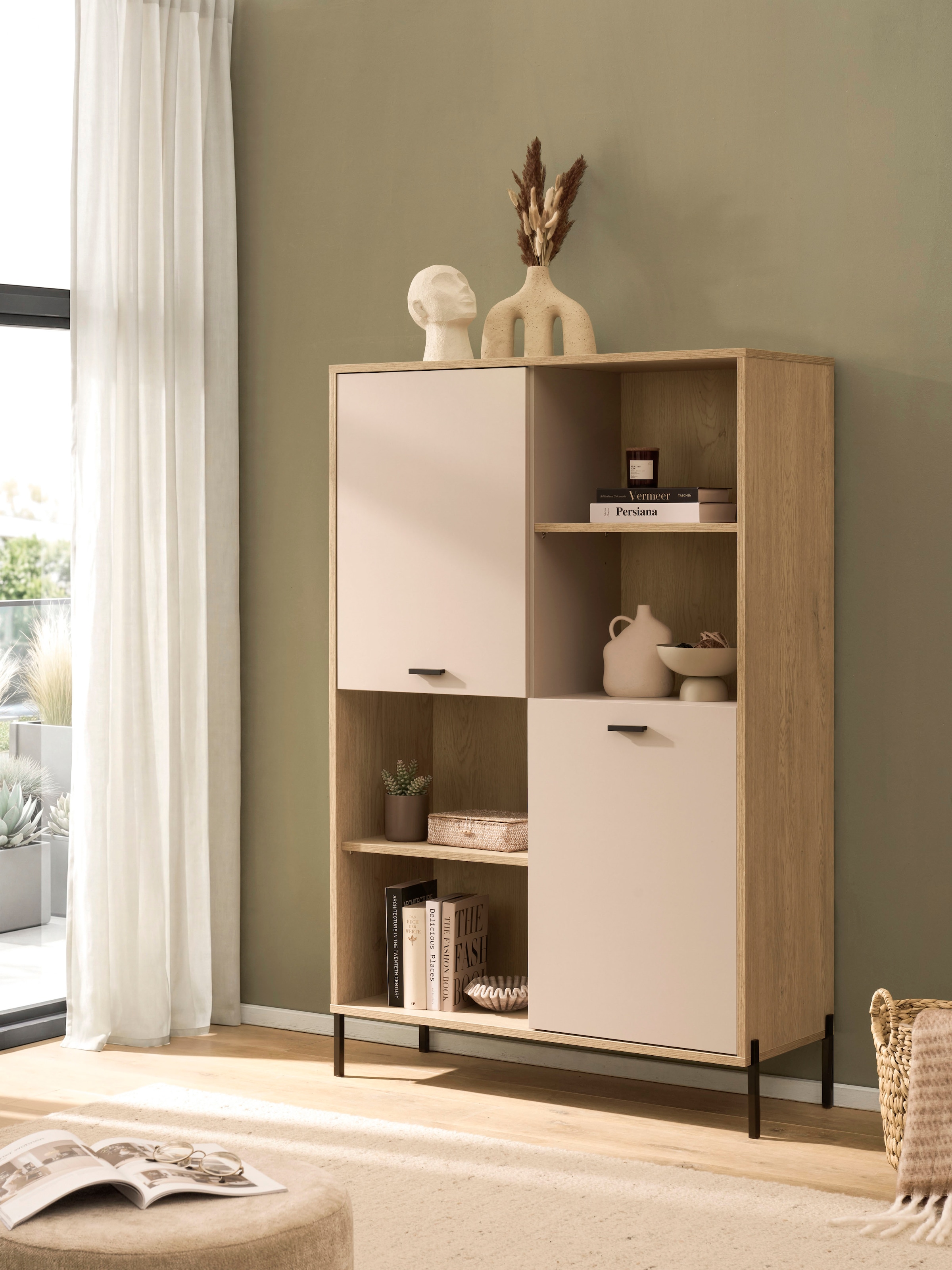 Home affaire Regalelement »Fredericia, modernes Regal, Kommode in Kaschmir, Highboard, Standregal« ausreichend Stauraum, offene & geschlossene Fächer, 105 cm breit