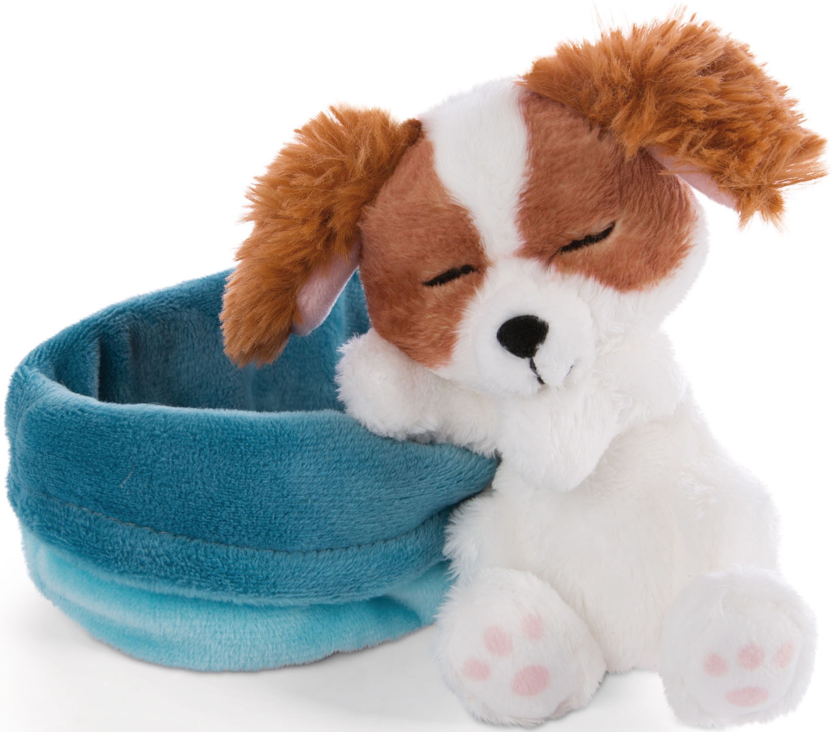 Nici Kuscheltier »Sleeping Pets, Welpe Cockerspaniel, 12 cm«, im Körbchen