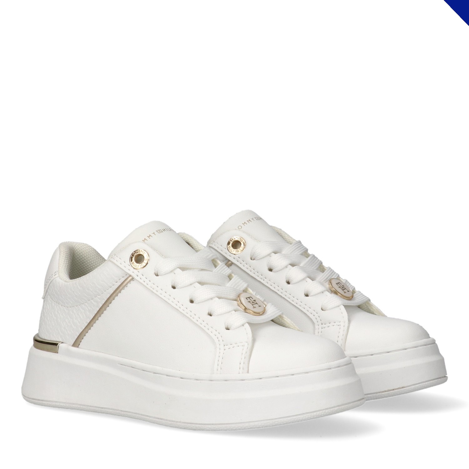 Tommy Hilfiger Sneaker Freizeitschuh, Halbschuh, Schnürer mit goldfarbenen Details