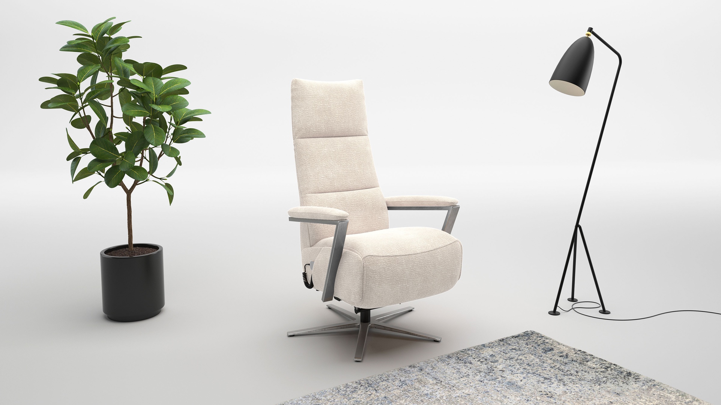 TV-Sessel SIT & MORE "Vario Comfort, inkl. Kopfteilverstellung & 360 Drehfunktion", cream, B:70cm H:124cm T:85cm, 100% Polyester, Sessel, mit Herz-Waage-Funktion & 3 Motoren, Höhe der Armlehnen 60cm 6