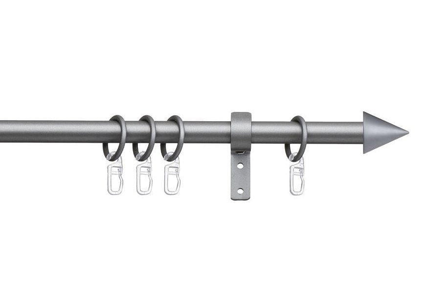 indeko Gardinenstange "Kegel" Ø 16 mm 1 läufig-läufig Fixmaß Komplett-Set i günstig online kaufen