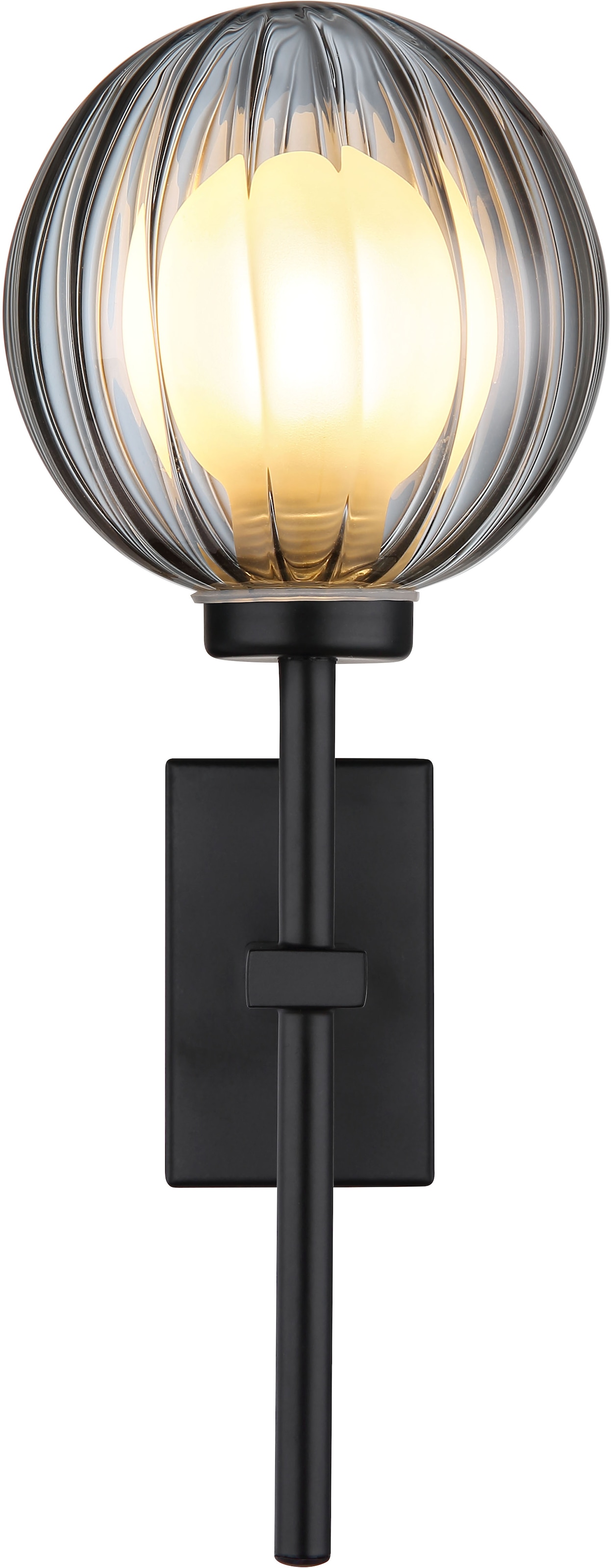 GLOBO LIGHTING Wandleuchte »ANDER«, Leuchtmittel G9 | ohne Leuchtmittel, Wandlampe/Spot/Glas rauchfarben/Wohnzimmer/Flur/3000K/IP44/Kugel