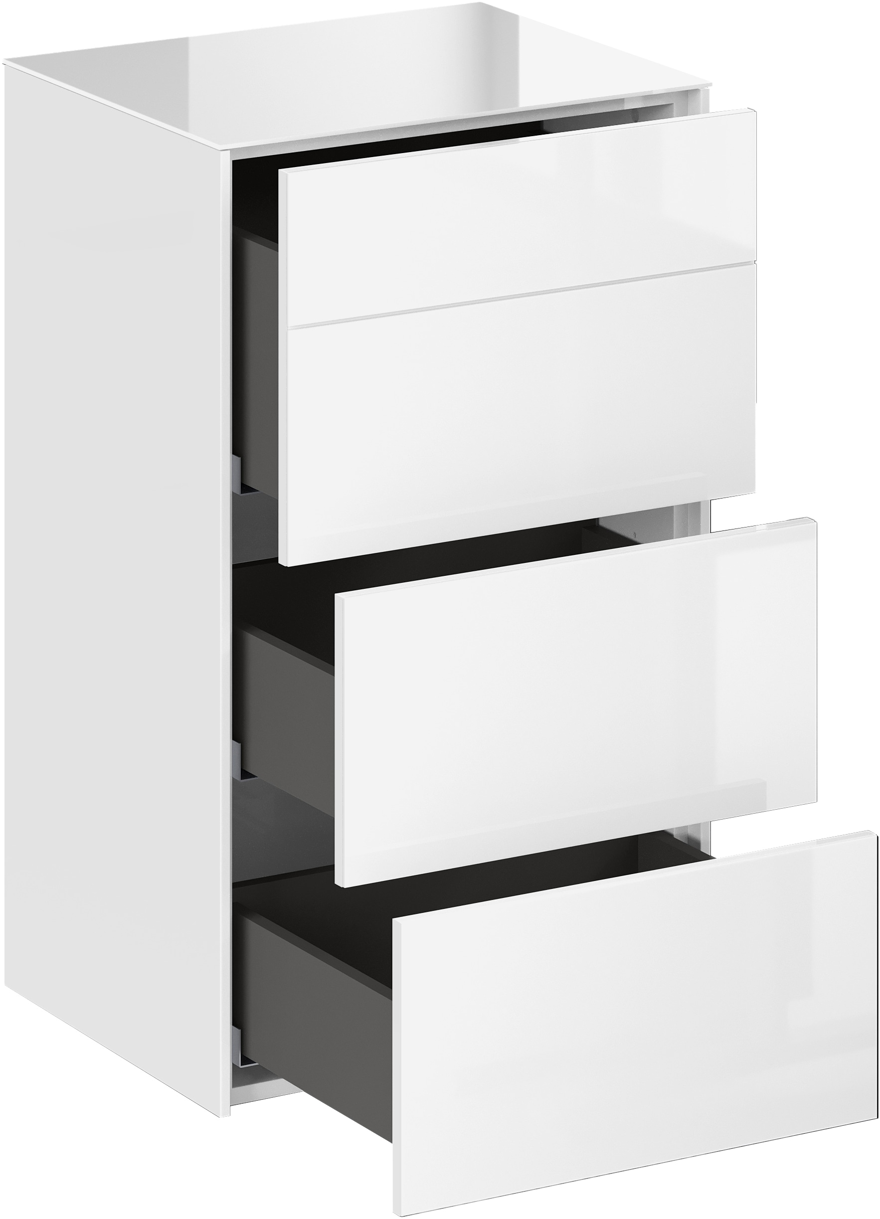 Mäusbacher Kommode Kommode BHT 52/89/42 cm, Push to open, Front+Oberplatte=Glas
