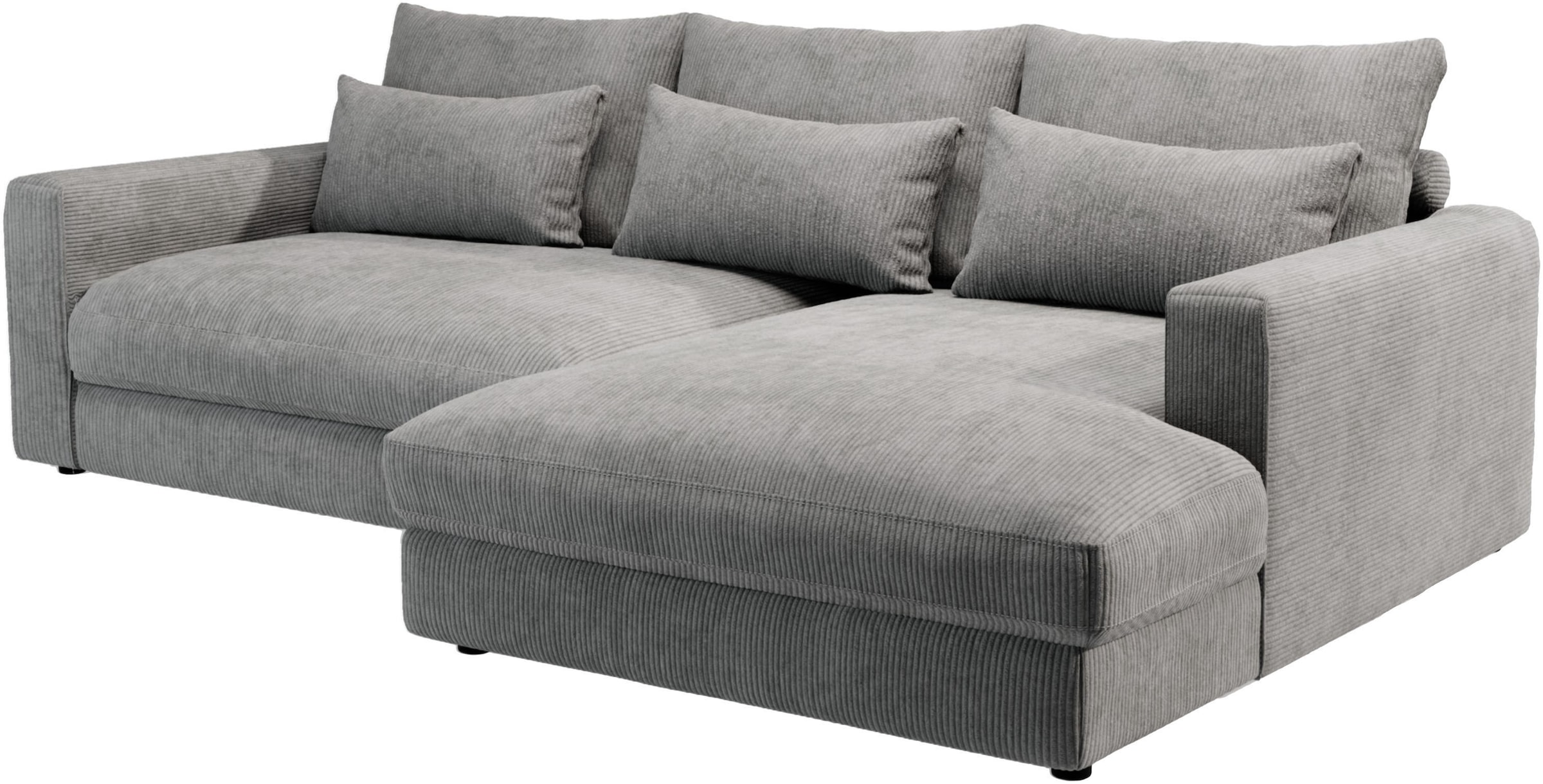 Home affaire Ecksofa »Darwin, viele Kissen, extra tiefe Sitzfläche, 271/89/171 (B(H/T)« gemütlich und weich, L-Form, mit extra softem Sitzkomfort, Cord