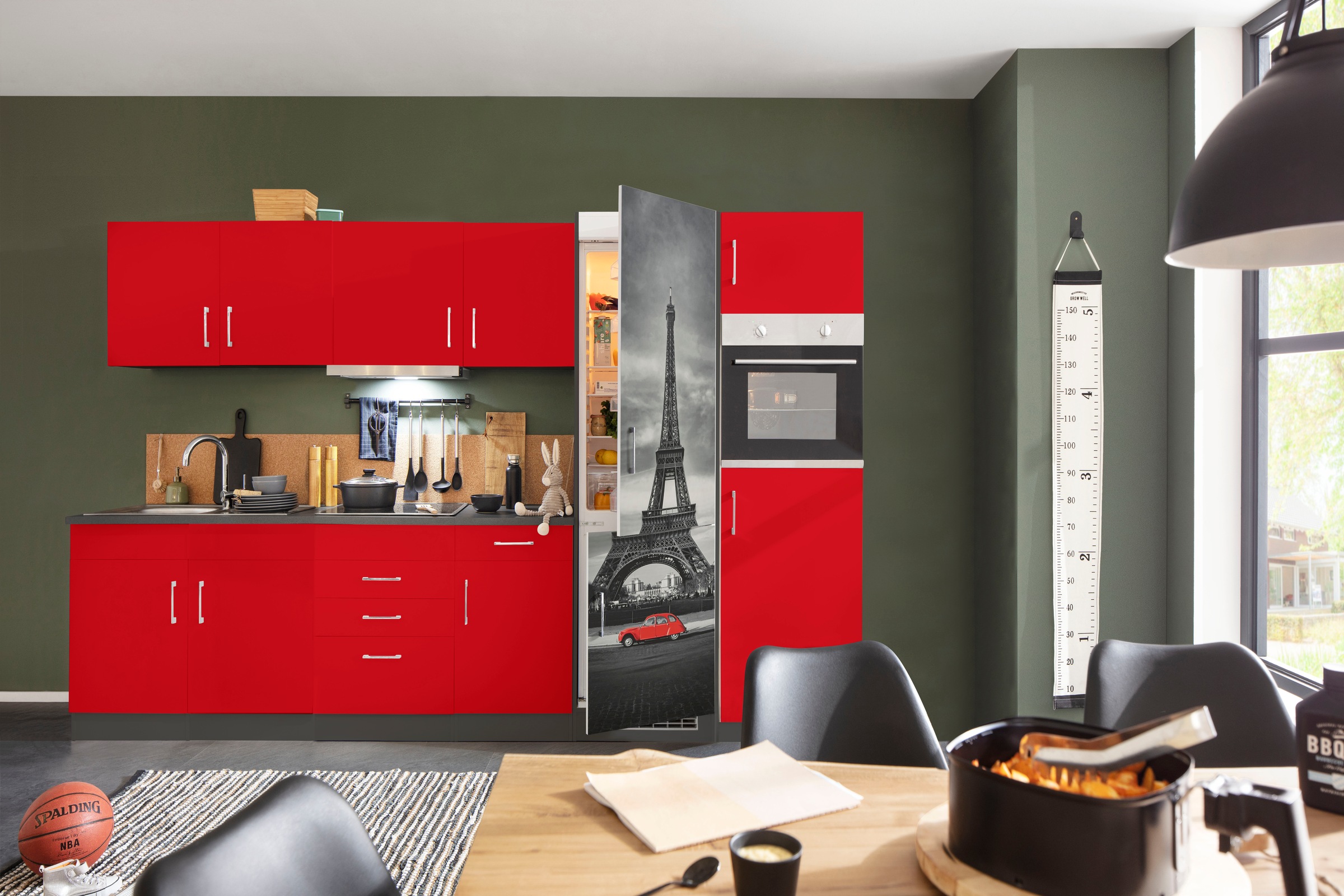 HELD MÖBEL Küchenzeile "Paris", Breite 330 cm, mit großer Kühl-Gefrierkombi günstig online kaufen
