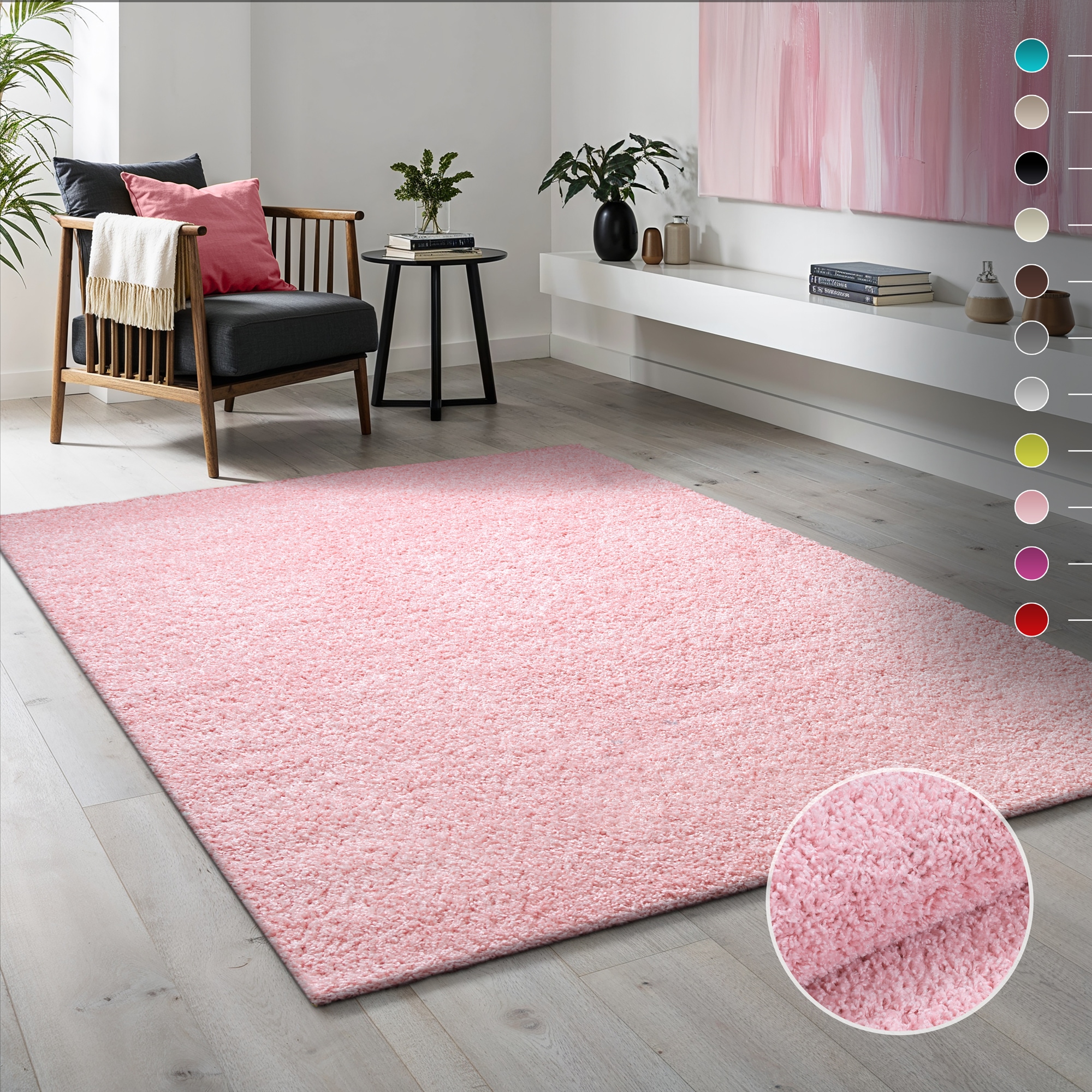 Sanat Hochflor-Teppich "LOCA, auch als Läufer und in Rund" rechteckig 30 mm Höhe Wohnzimmer, Langflor, Shaggy, Schlafzimmer