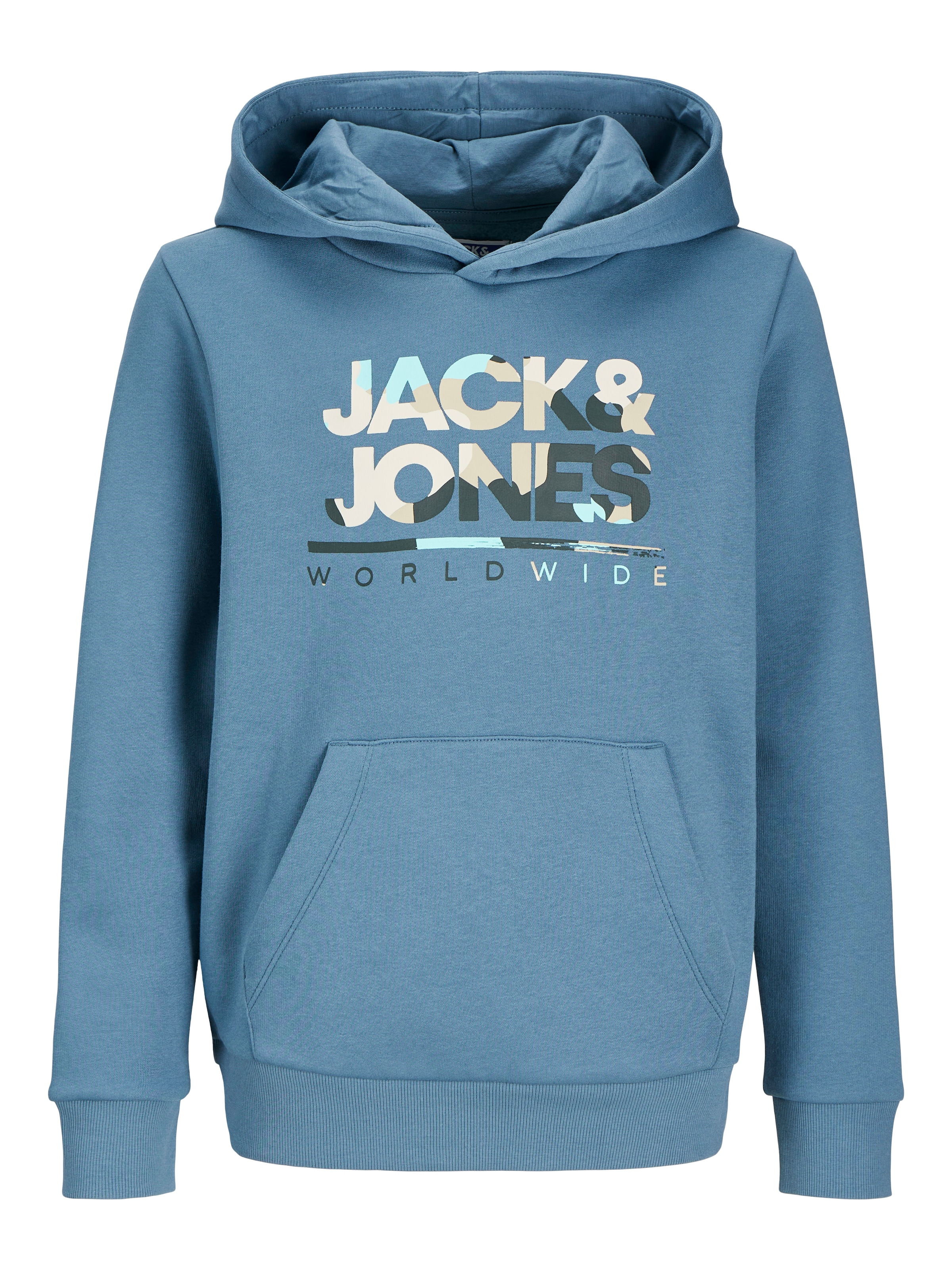 Jack & Jones Junior Hoodie »JJLUKE SWEAT HOOD JNR«, mit coolem Logo-Frontmotiv