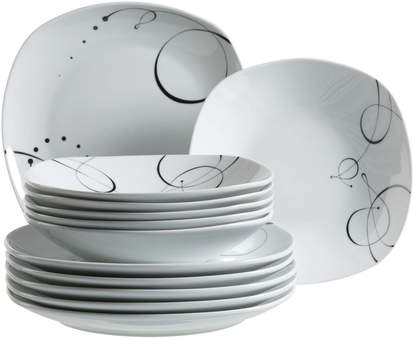 MÄSER Tafelservice "Teller Set, Geschirr-Set Chanson" fantasievolles Dekor, günstig online kaufen