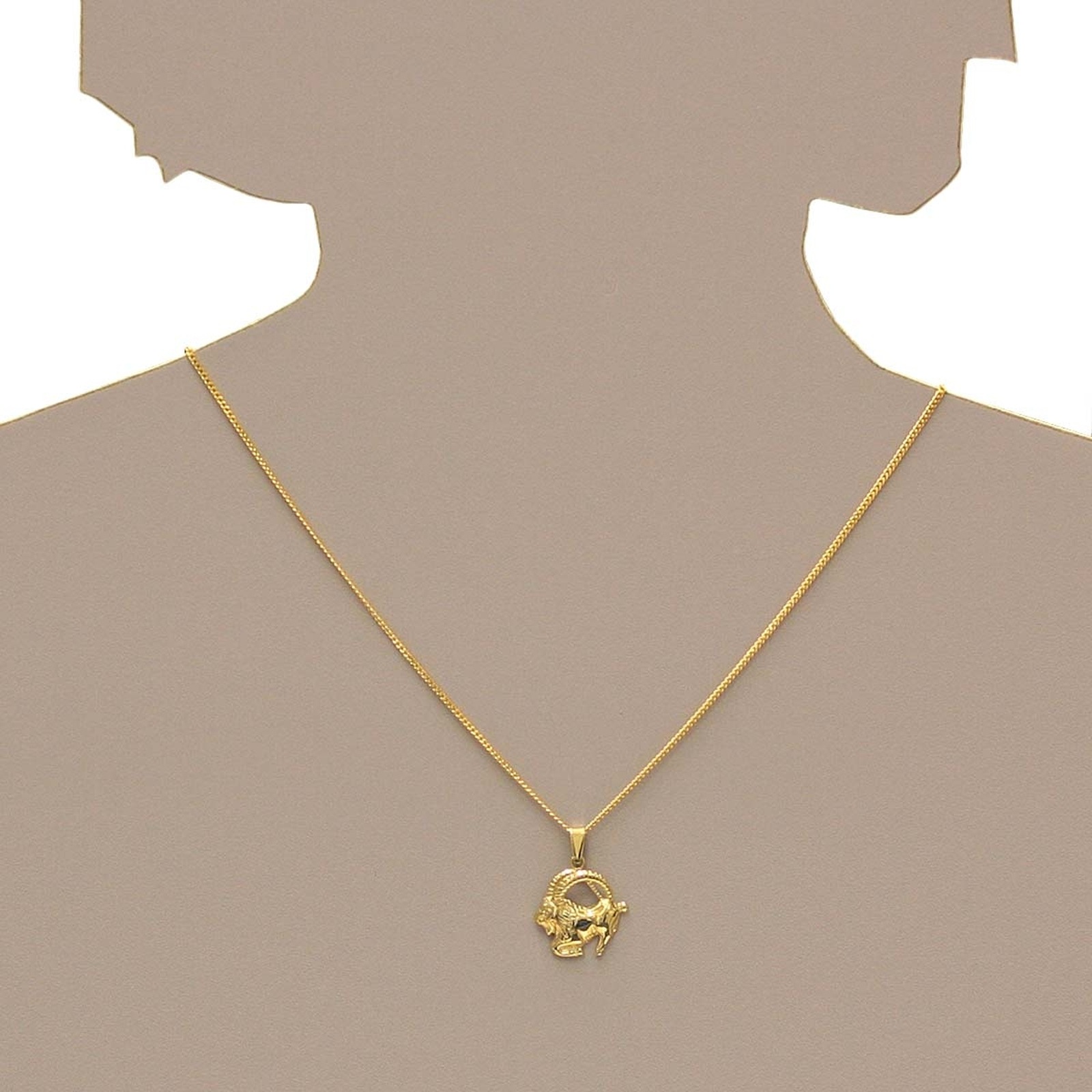 Kettenanhänger OSTSEE-SCHMUCK "- Tierkreiszeichen Steinbock - Gold 333/000 -" Gr. 25, gold (gold 333, goldfarben, gelb), Schmuckanhänger, Damen, Gelbgold 333, Kettenanhänger 2
