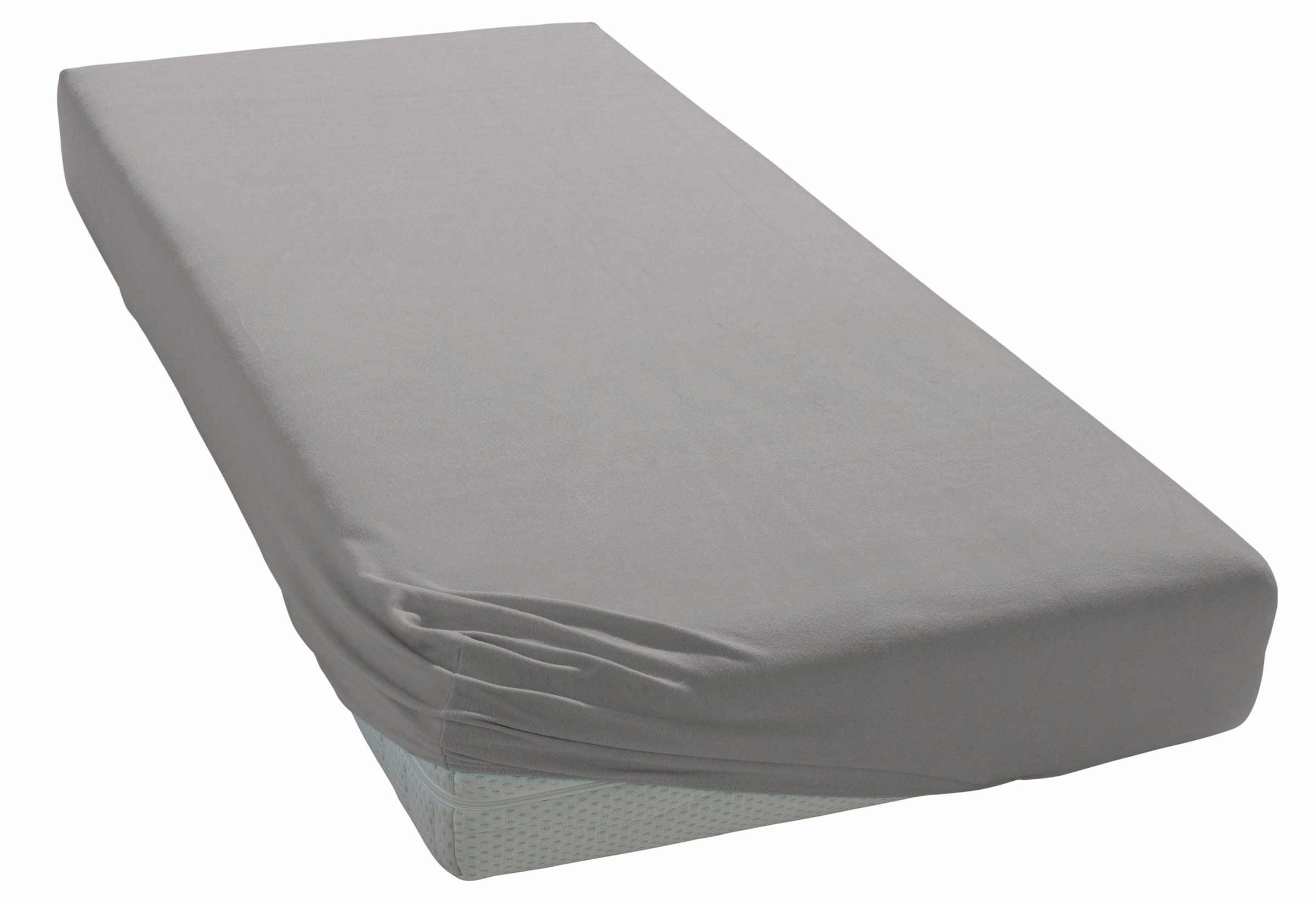 Spannbettlaken OTTO HOME, B:140cm L:200cm, grau, Jersey, Obermaterial: 100% Baumwolle, Bettlaken, "BLACKBERRY", 100% Baumwolle, Matratzen bis 28 cm