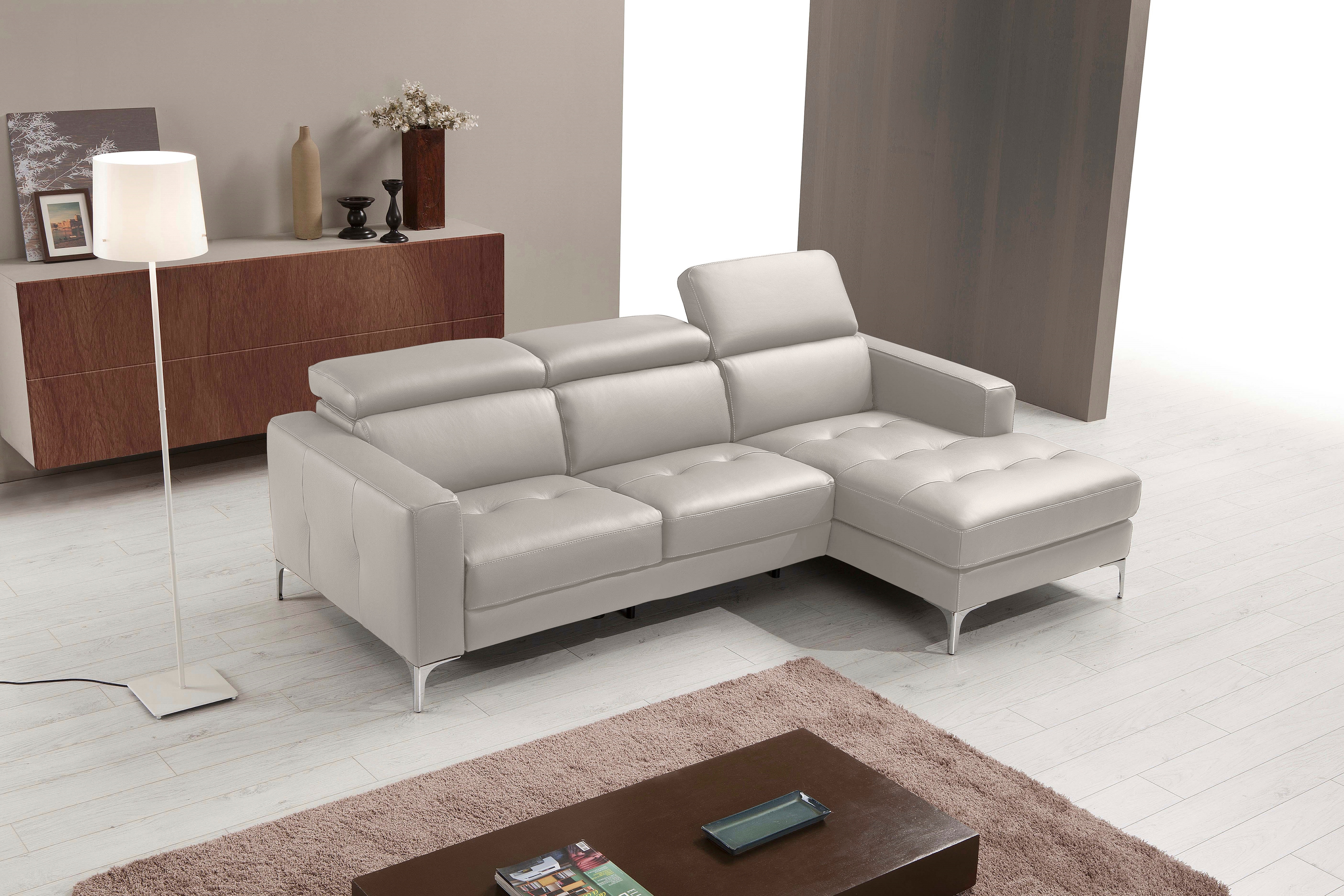 Egoitaliano Ecksofa "Matt, erstklassiger Sitzkomfort, aufwendige Detailverarbeitung, L-Form" mit verstellbaren Kopfteilen zum Relaxen
