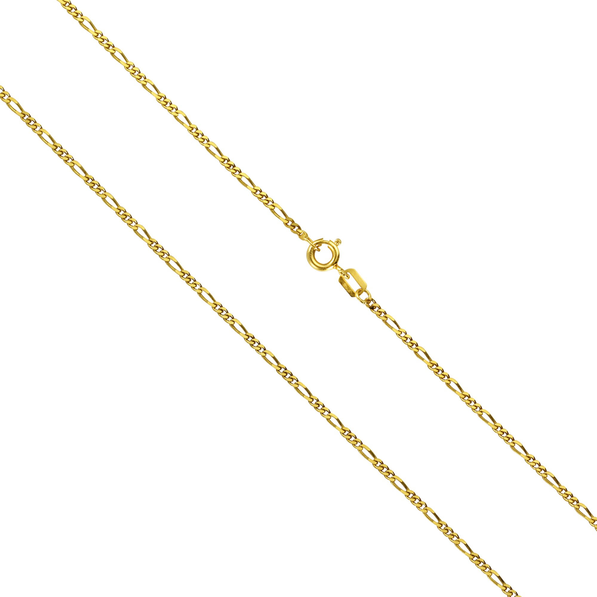 Collierkettchen VIVANCE "333 Gold Figarokette", gelb, Halsketten, Damen, 38cm, Gold, L: 38 B: 1,2mm, glänzend, Panzerkette, B:1,2mm
