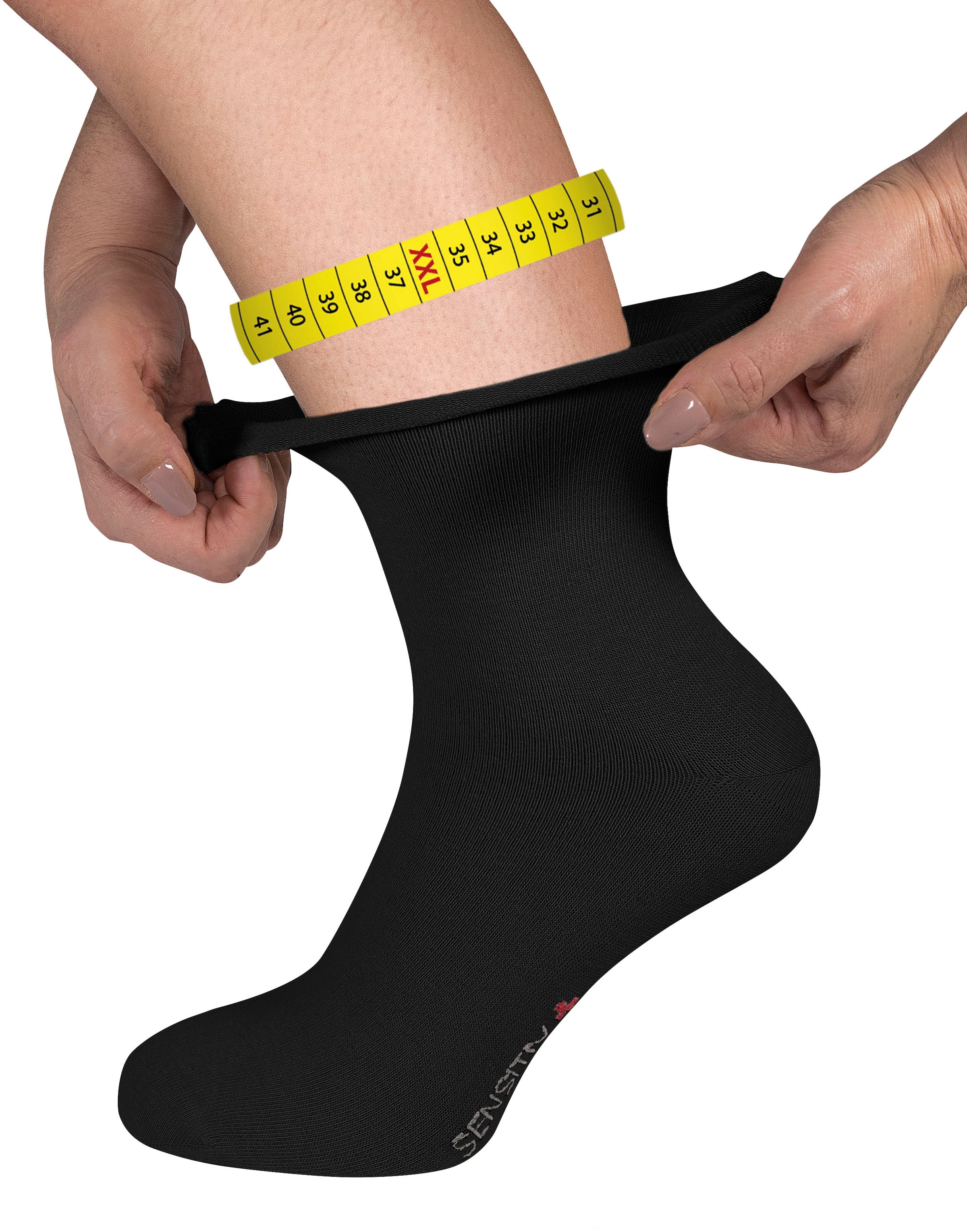 Fußgut Gesundheitssocken ""Sensitiv Elegant Socken" feine Strickung, druckf günstig online kaufen