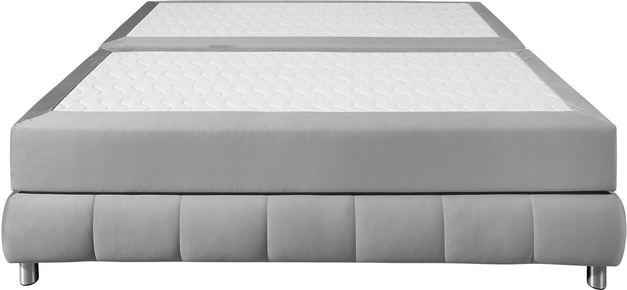 Boxspringbett HOME AFFAIRE "Salo", grau (hellgrau), B:166cm L:206cm, Komplettbetten, Boxspringbett, Ohne Kopfteil, inkl. Topper, auch in Überlänge 220 cm 3