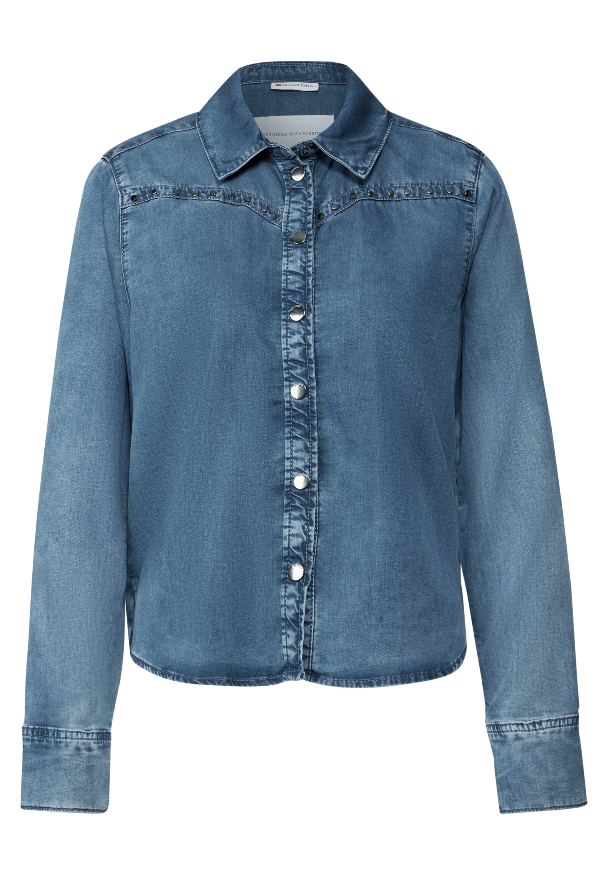 STREET ONE Jeansbluse, mit Knopfleiste