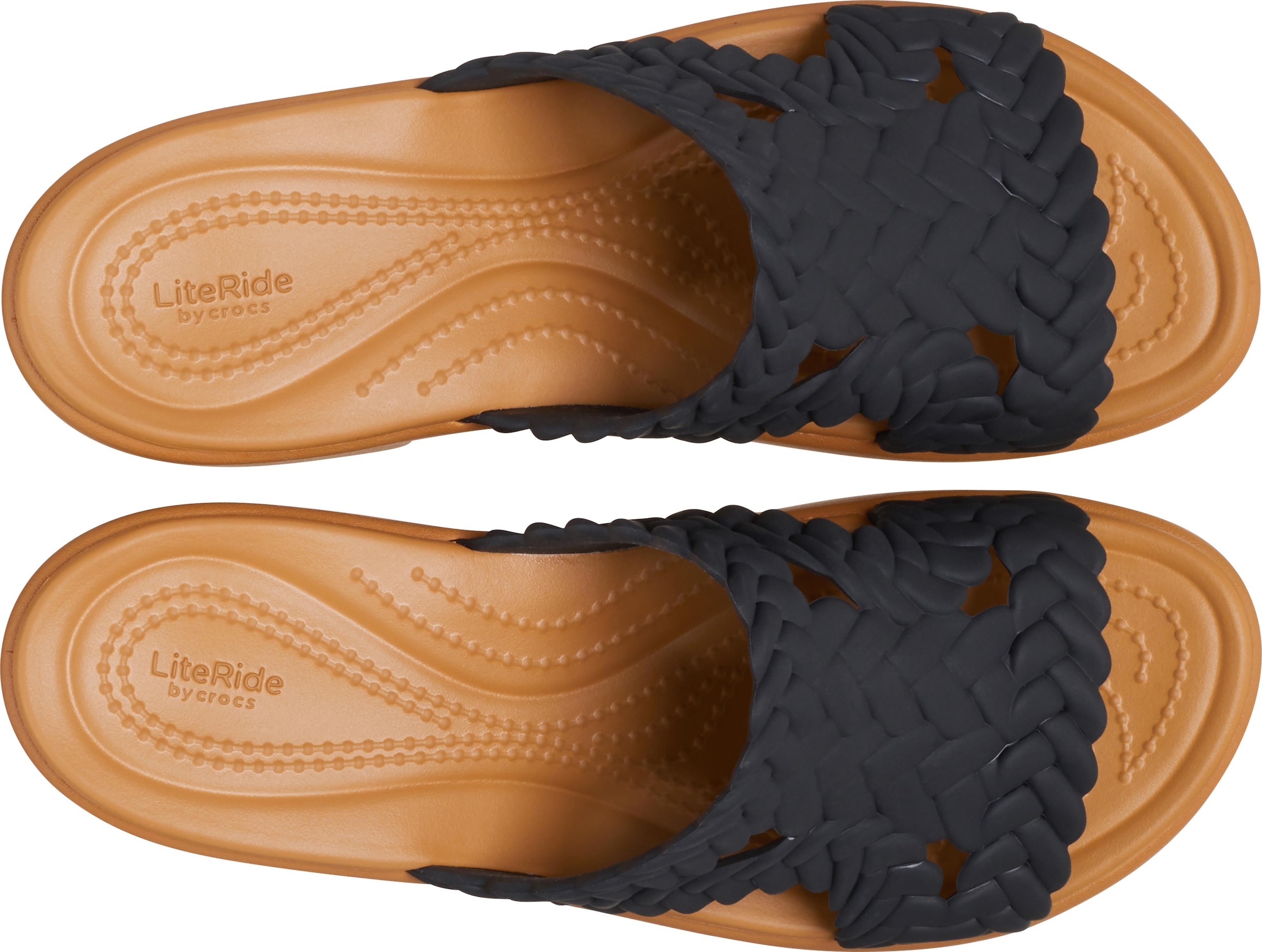 Crocs Pantolette »Brooklyn Woven Slide Heel«, Sandale, Sommerschuh mit modischem Blockabsatz