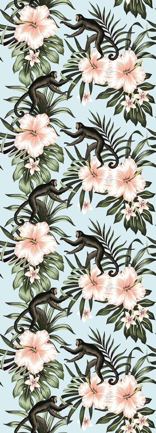 queence Vinyltapete "Annika" Motiv bedruckt botanisch floral gemustert natürlich glatt 90x250cm, selbstklebend, kinderleichte Anbringung, Sticker